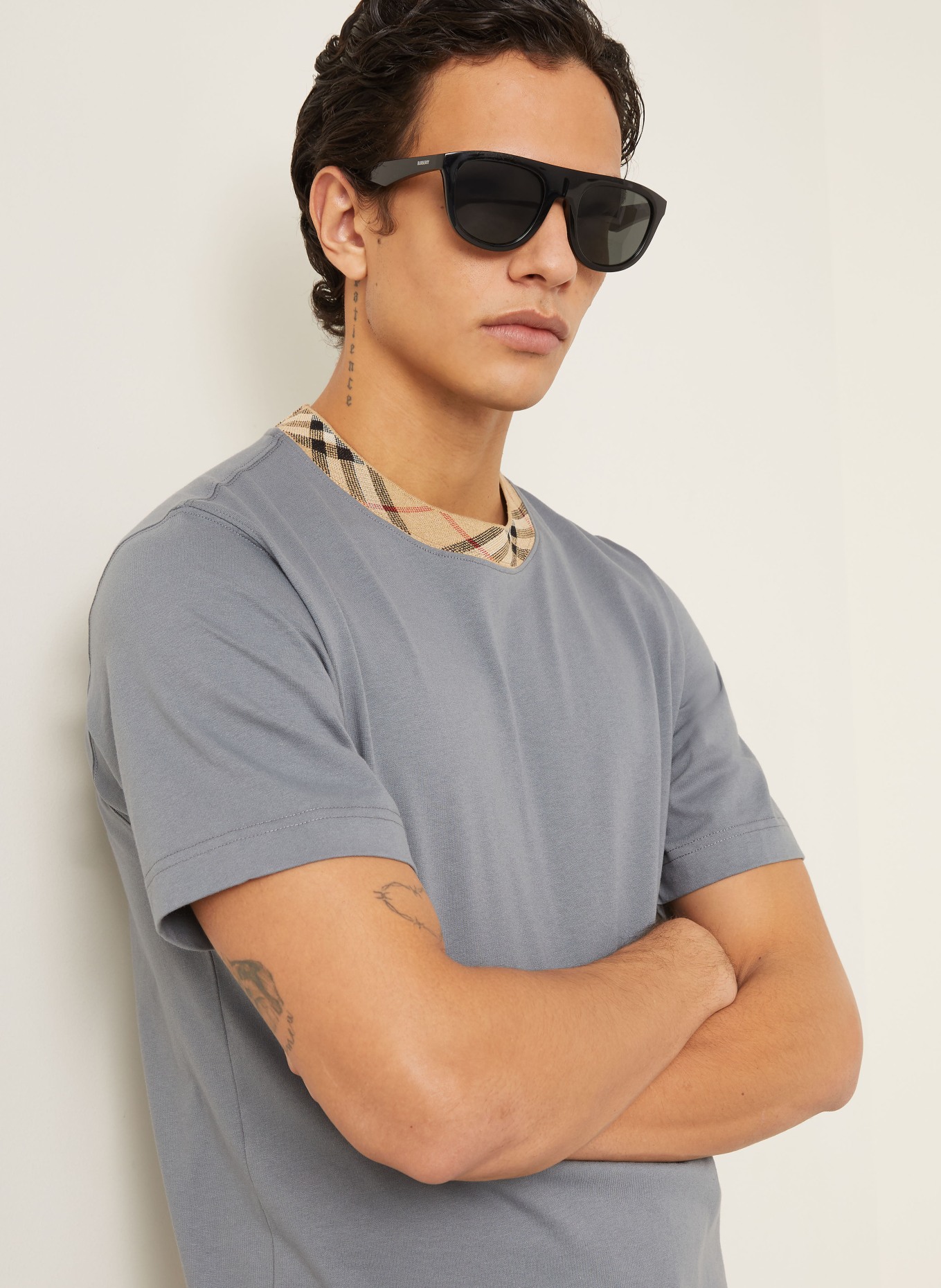 BURBERRY RYAN T-shirt: GRAY / BEIGE