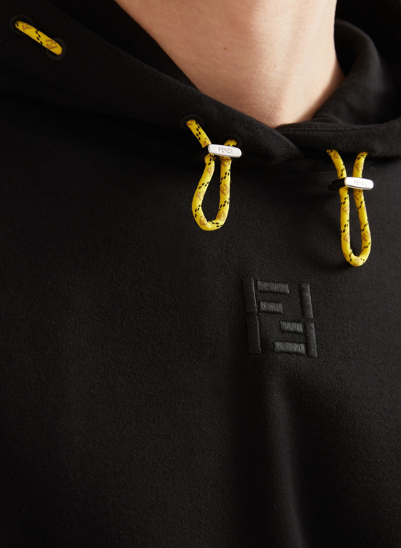FENDI Hoodie: SCHWARZ / NEONGELB