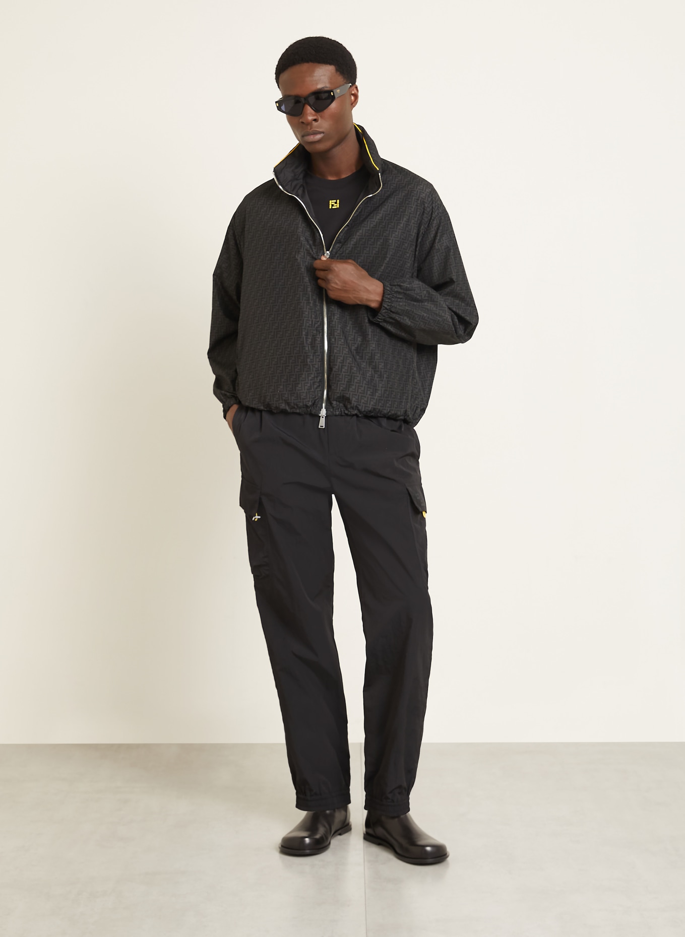 FENDI Blouson zum Wenden: SCHWARZ / DUNKELGRAU