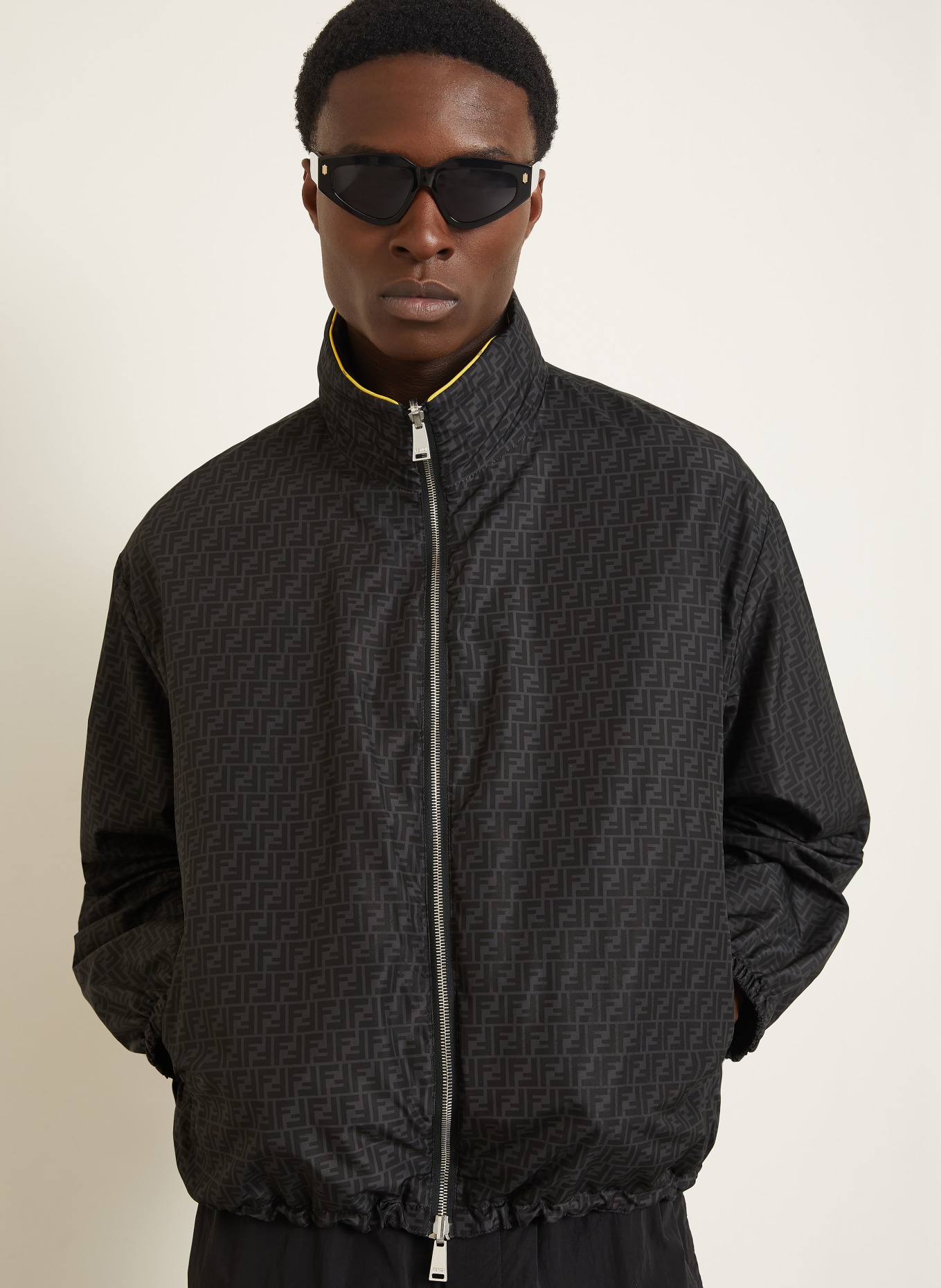 FENDI Blouson zum Wenden: SCHWARZ / DUNKELGRAU