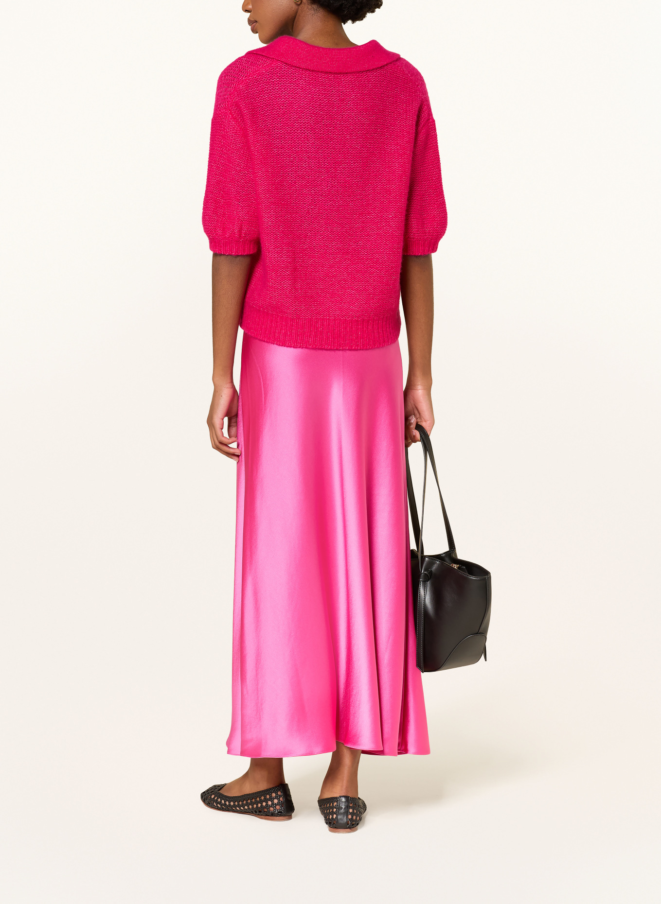 HERZENS satin skirt: FUCHSIA