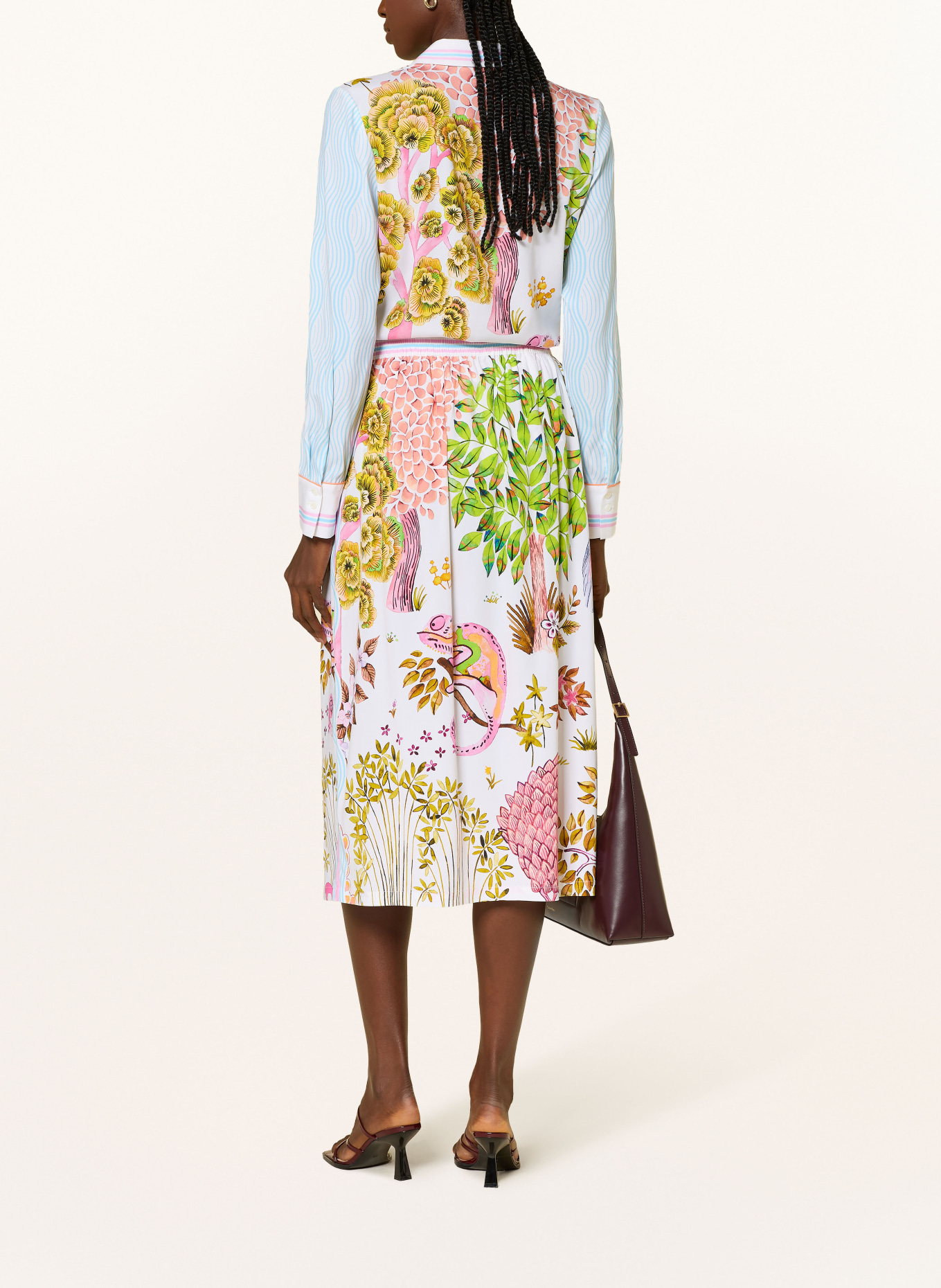 HERZENS hedvábná sukně: BÍLÁ / FIALOVÁ / ZELENÁ