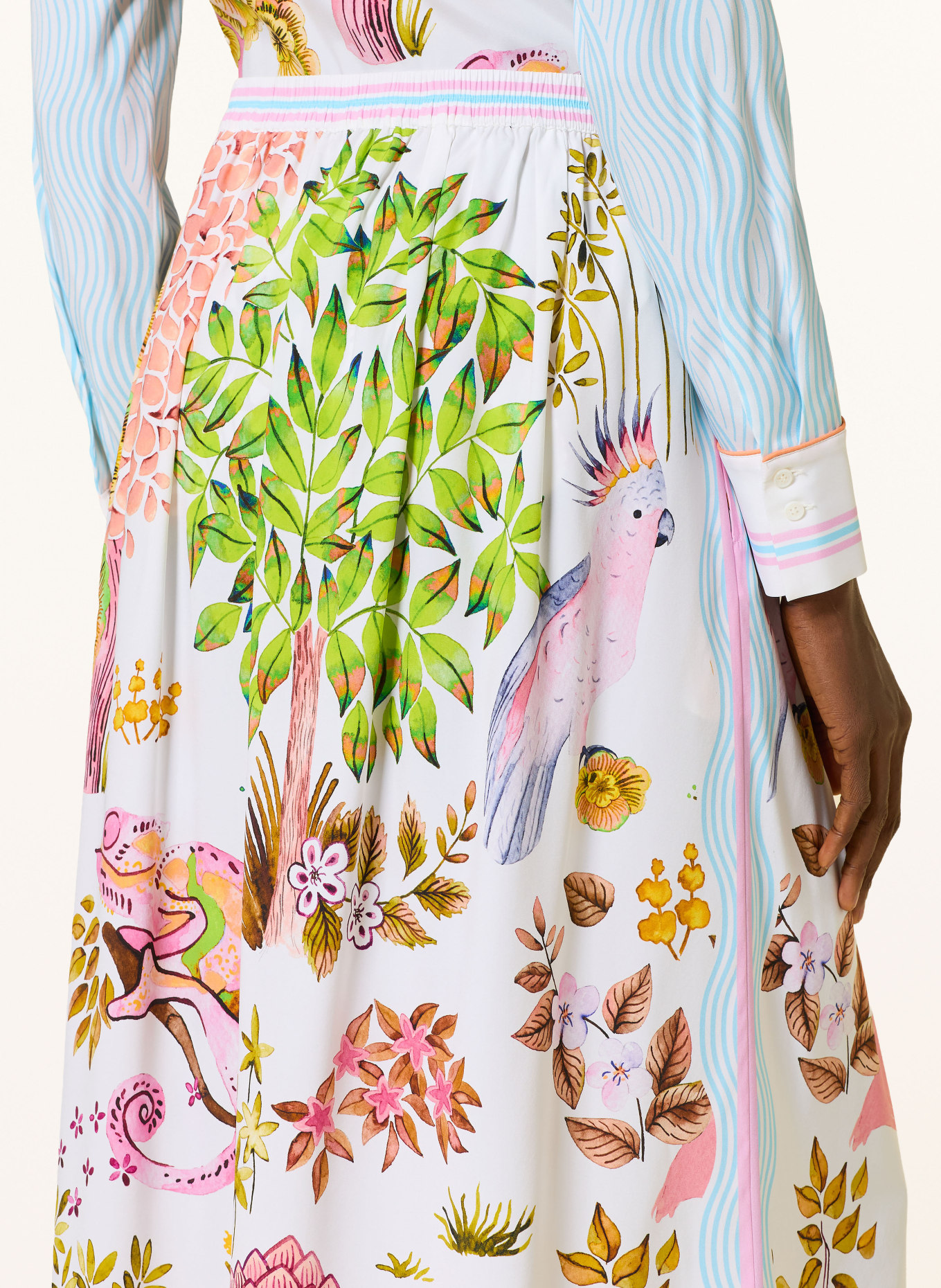 HERZENS hedvábná sukně: BÍLÁ / FIALOVÁ / ZELENÁ