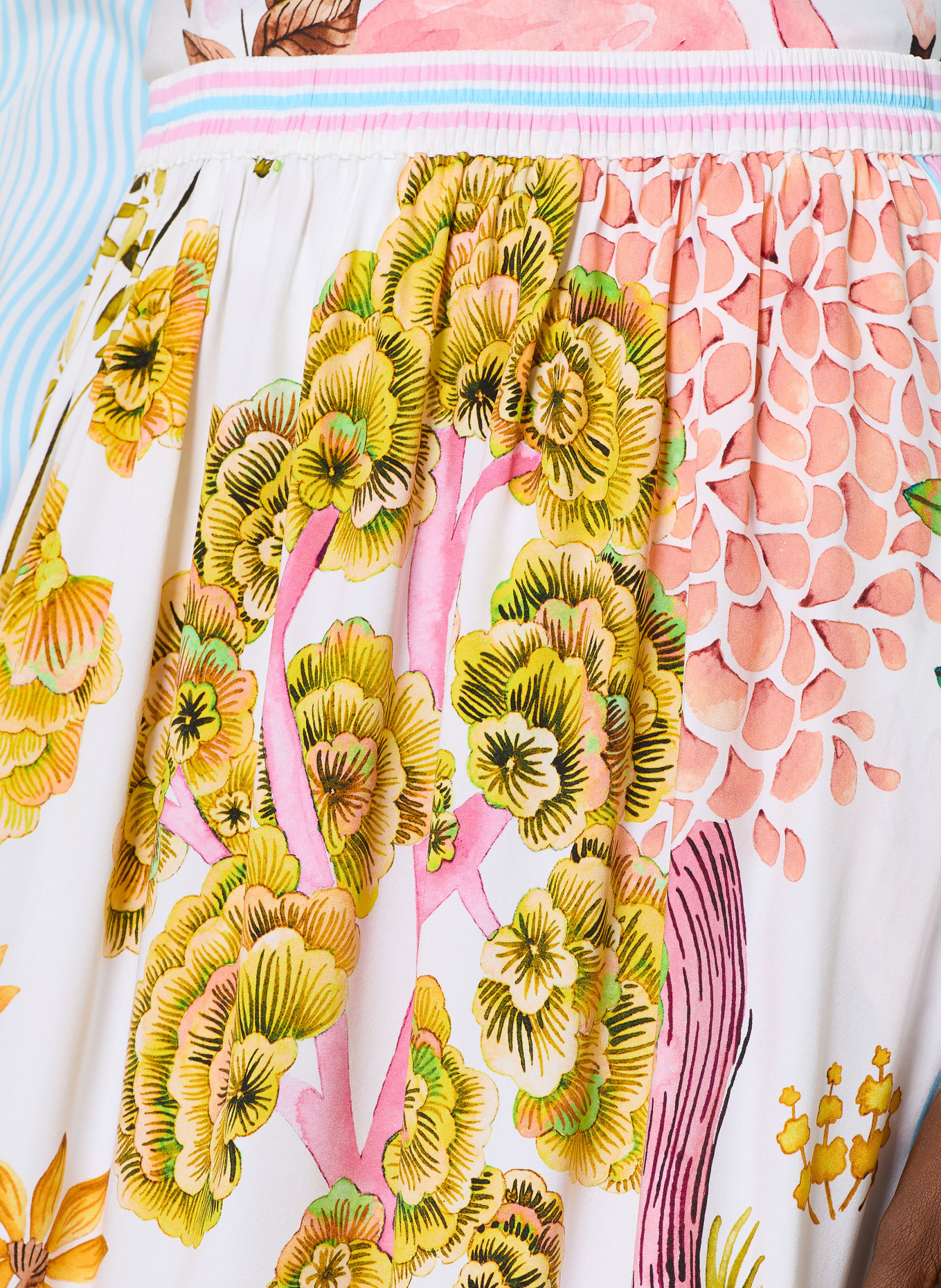 HERZENS hedvábná sukně: BÍLÁ / FIALOVÁ / ZELENÁ