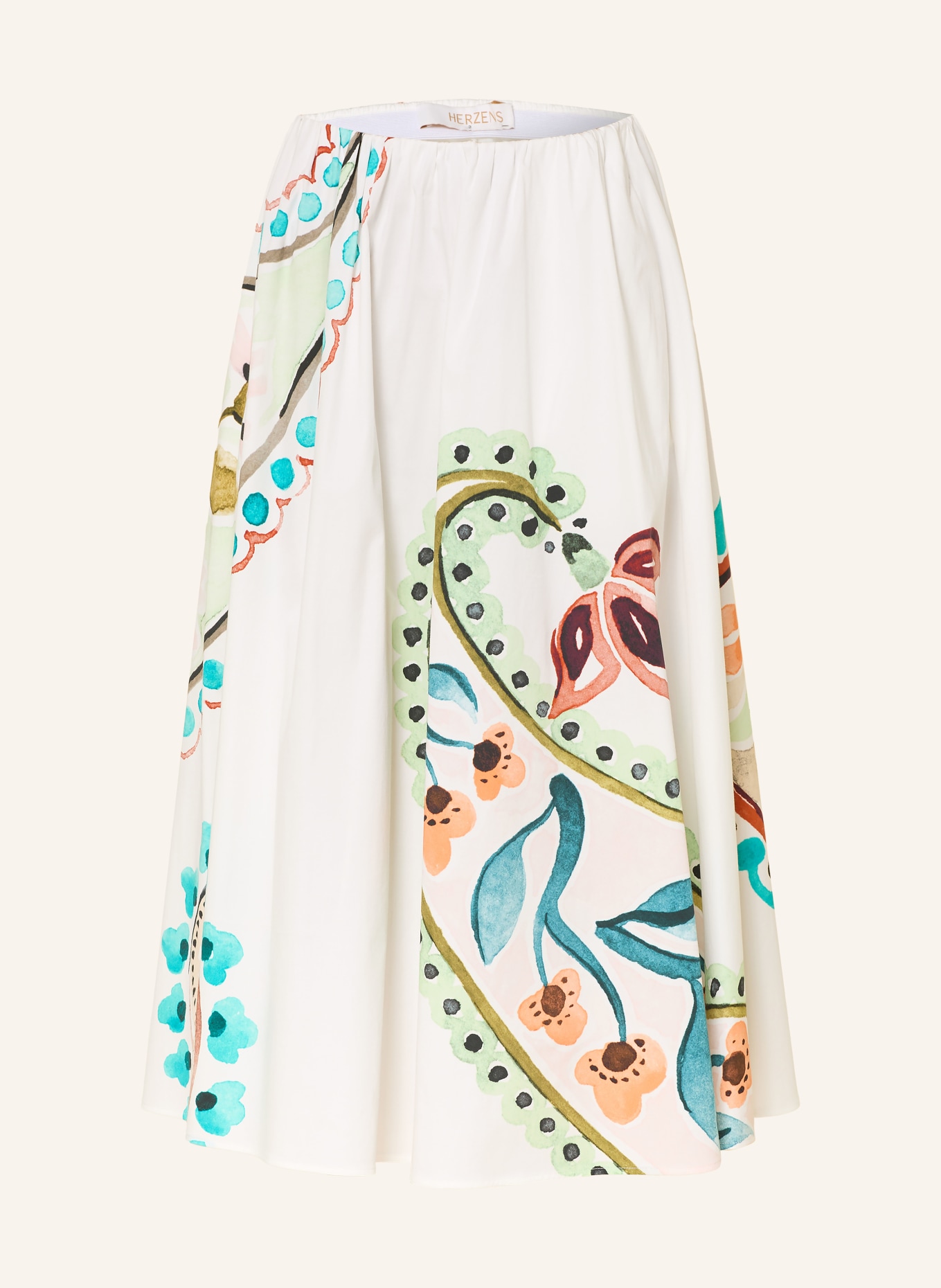 HERZENS jupe: BLANC / ORANGE / TURQUOISE