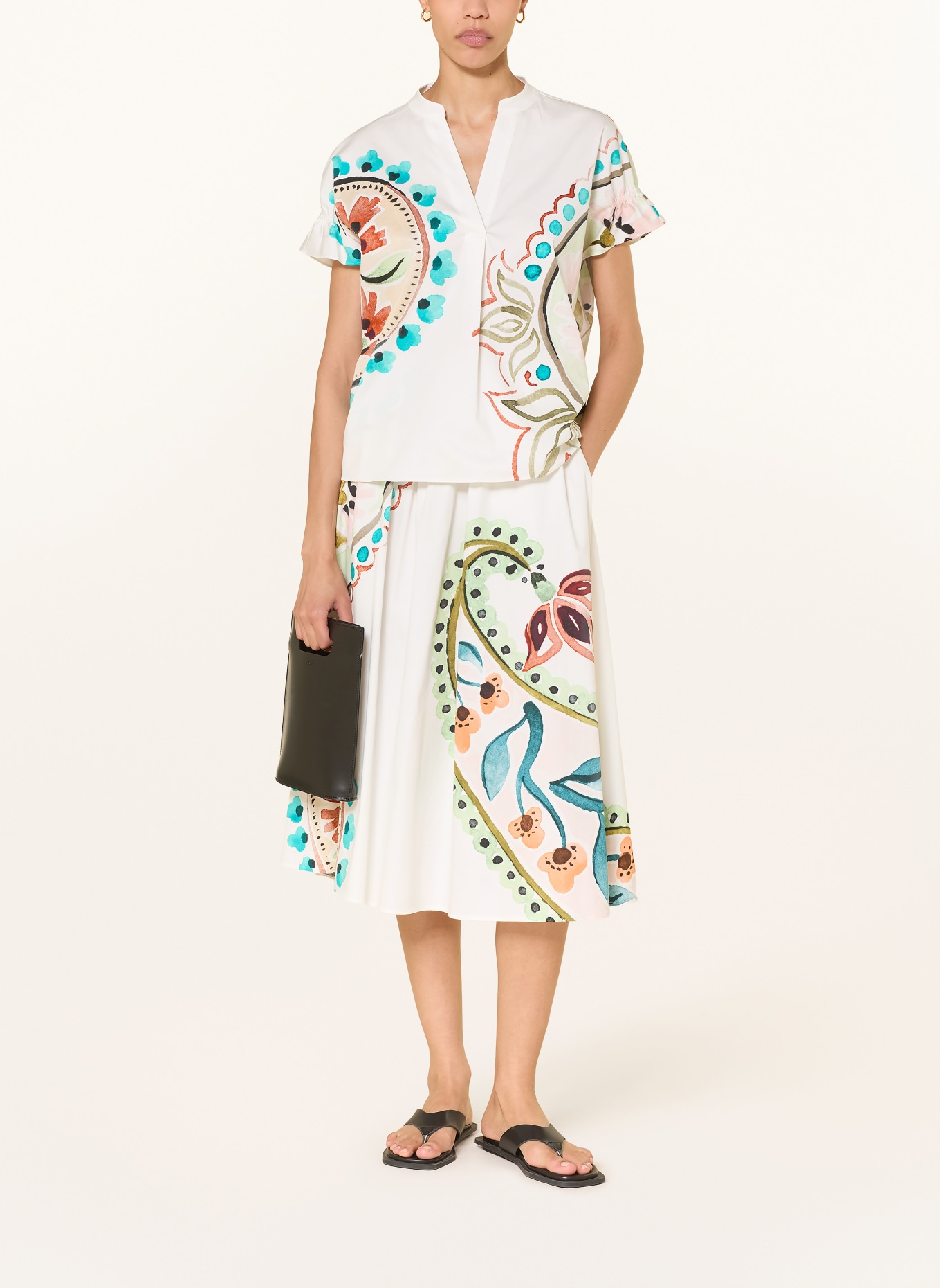 HERZENS jupe: BLANC / ORANGE / TURQUOISE