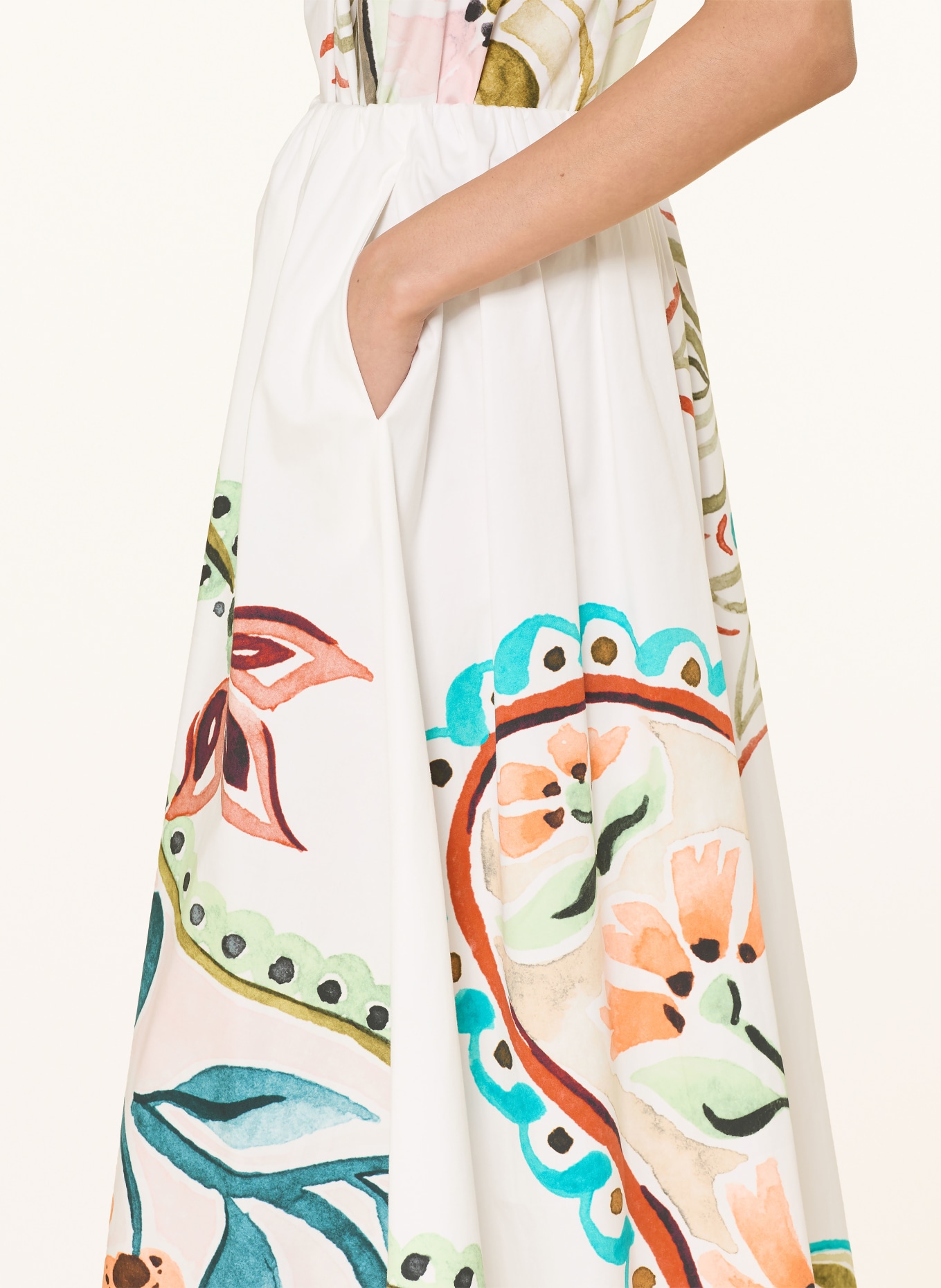 HERZENS jupe: BLANC / ORANGE / TURQUOISE