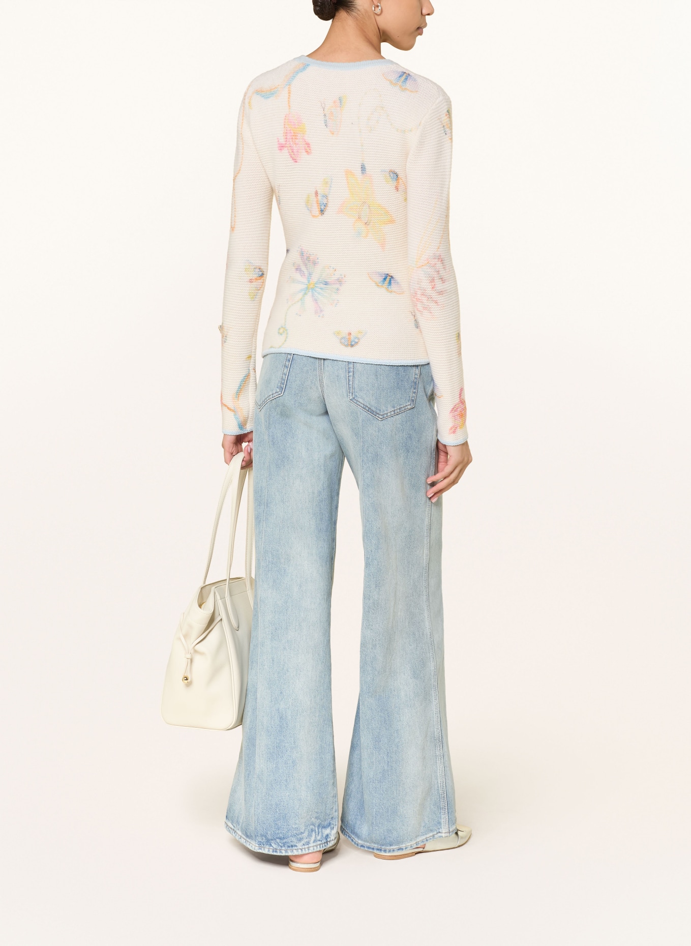 HERZENS Strickjacke: CREME / GELB / BLAU