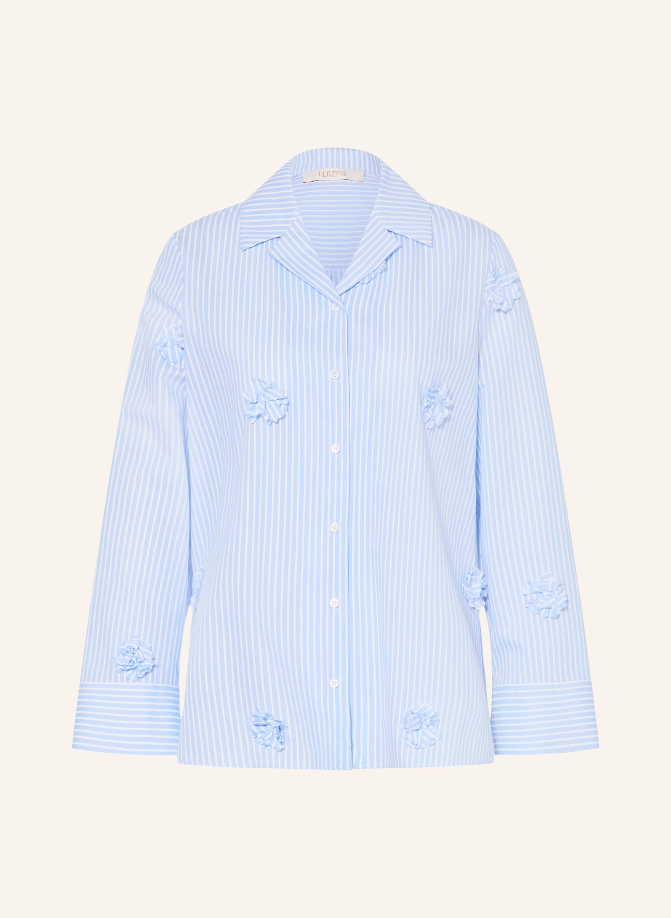 HERZENS blouse: LIGHT BLUE / WHITE