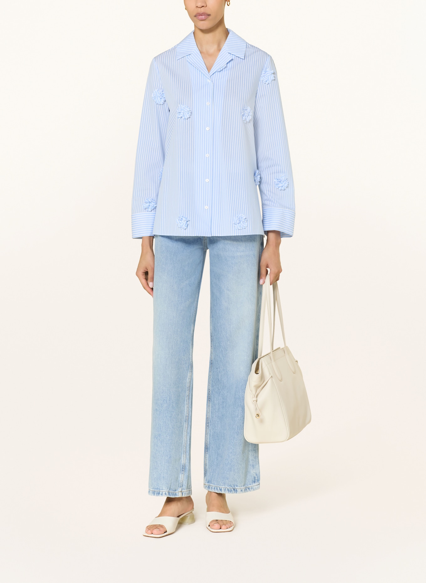 HERZENS blouse: LIGHT BLUE / WHITE