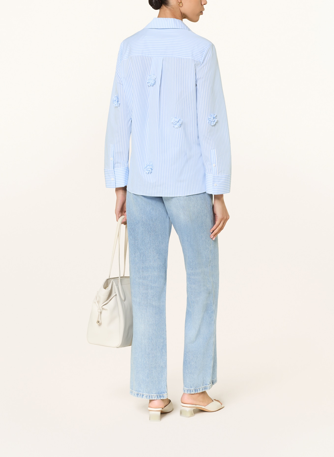 HERZENS blouse: LIGHT BLUE / WHITE