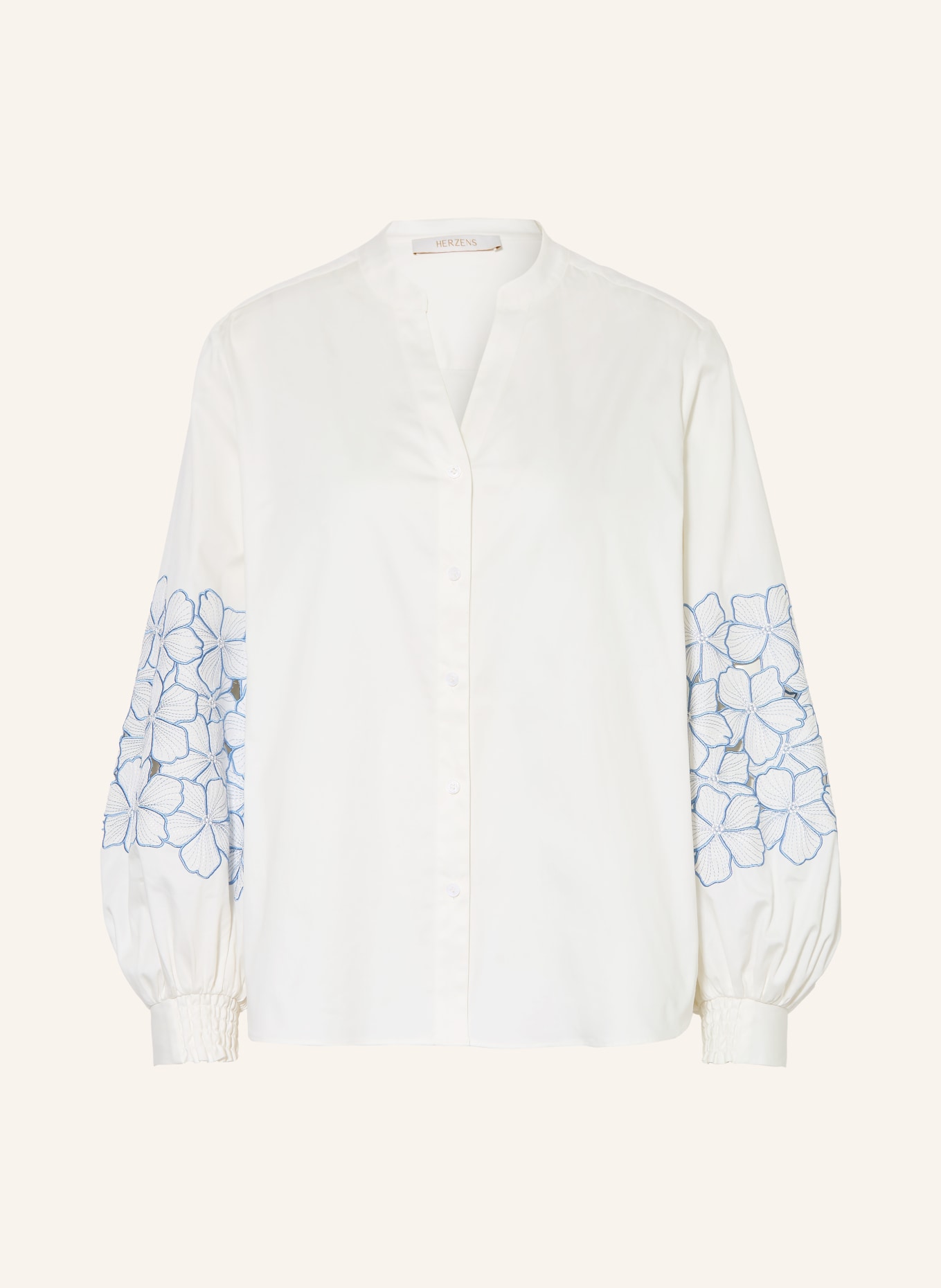 HERZENS blouse: ECRU / BLUE