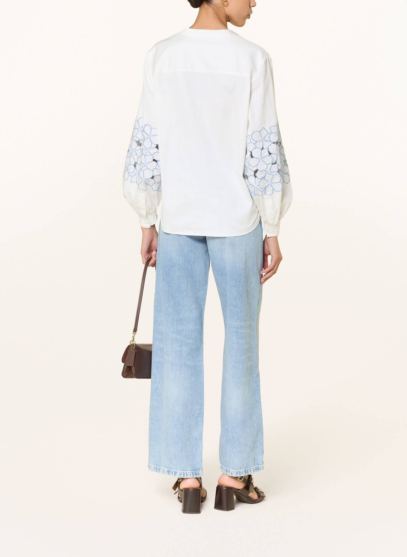 HERZENS blouse: ECRU / BLUE