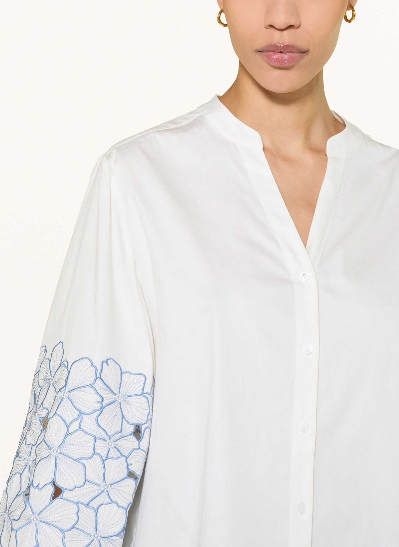 HERZENS blouse: ECRU / BLUE