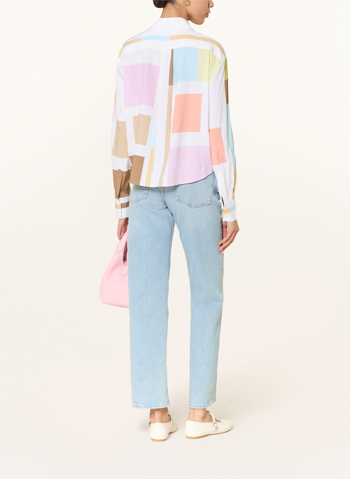 HERZENS Hedvábná košile: BÍLÁ / HNĚDÁ / RŮŽOVÁ