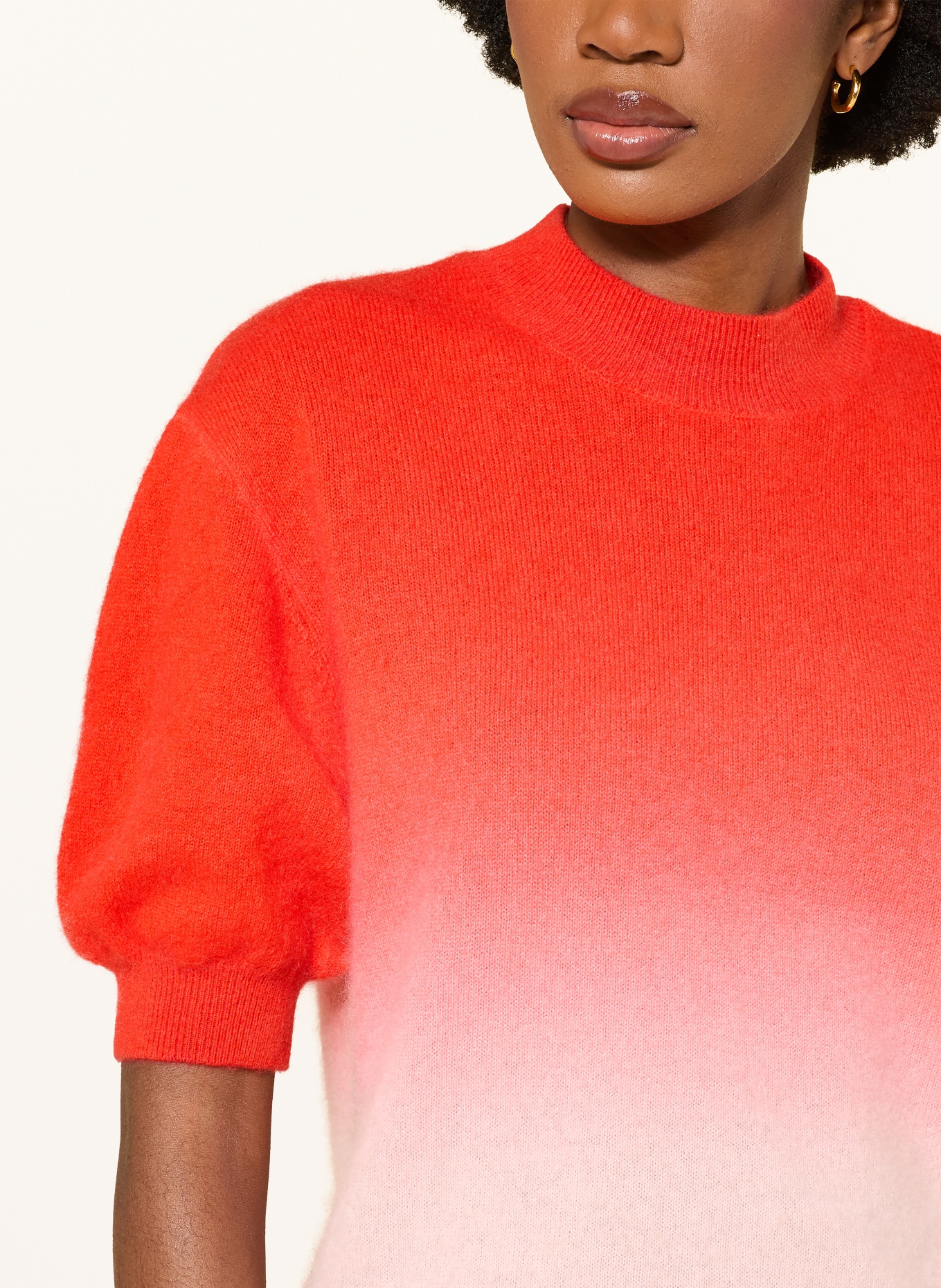 HERZENS Strickshirt aus Cashmere: ROT / HELLROSA