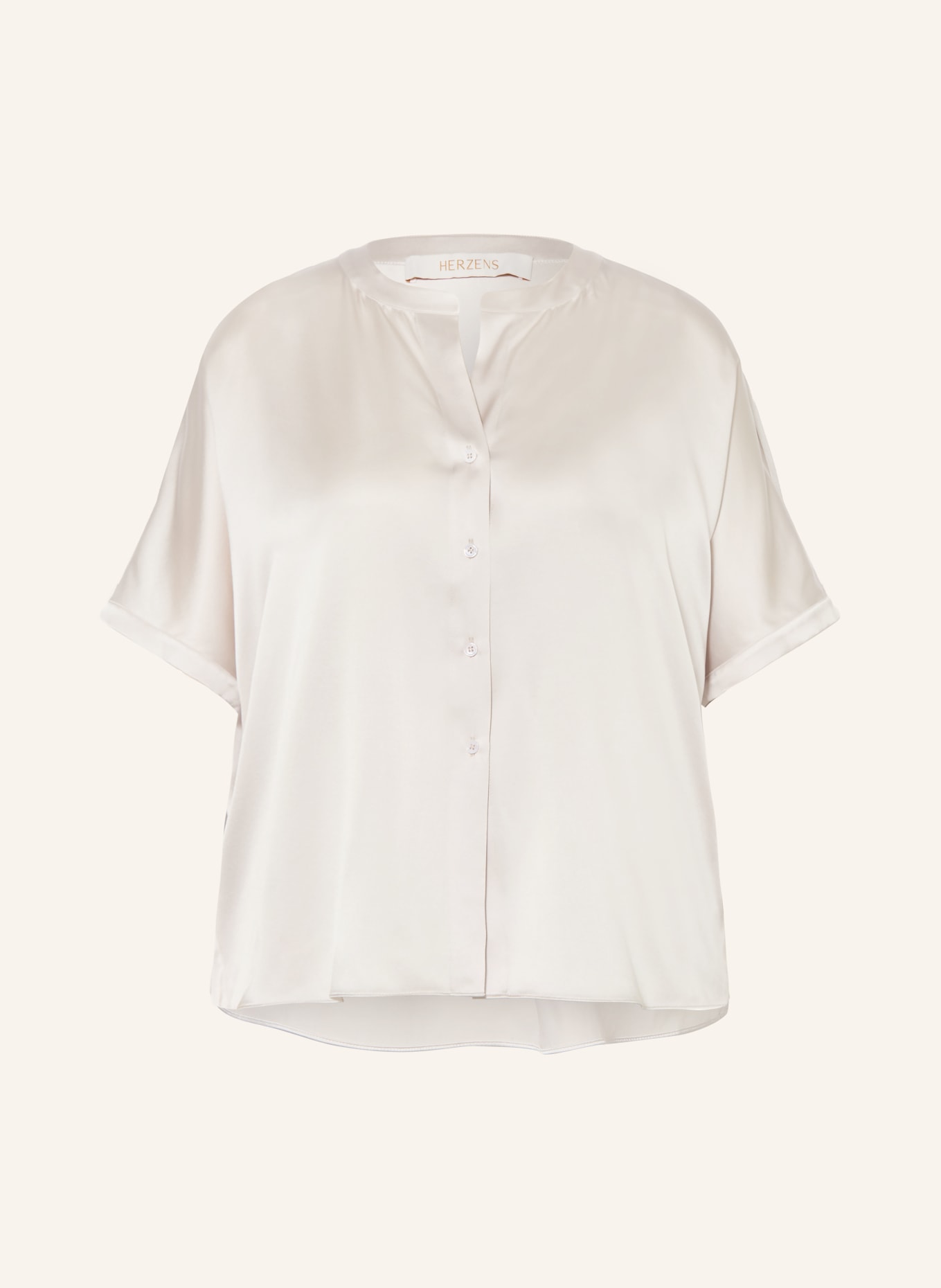 HERZENS Chemisier en satin de soie: ARGENT