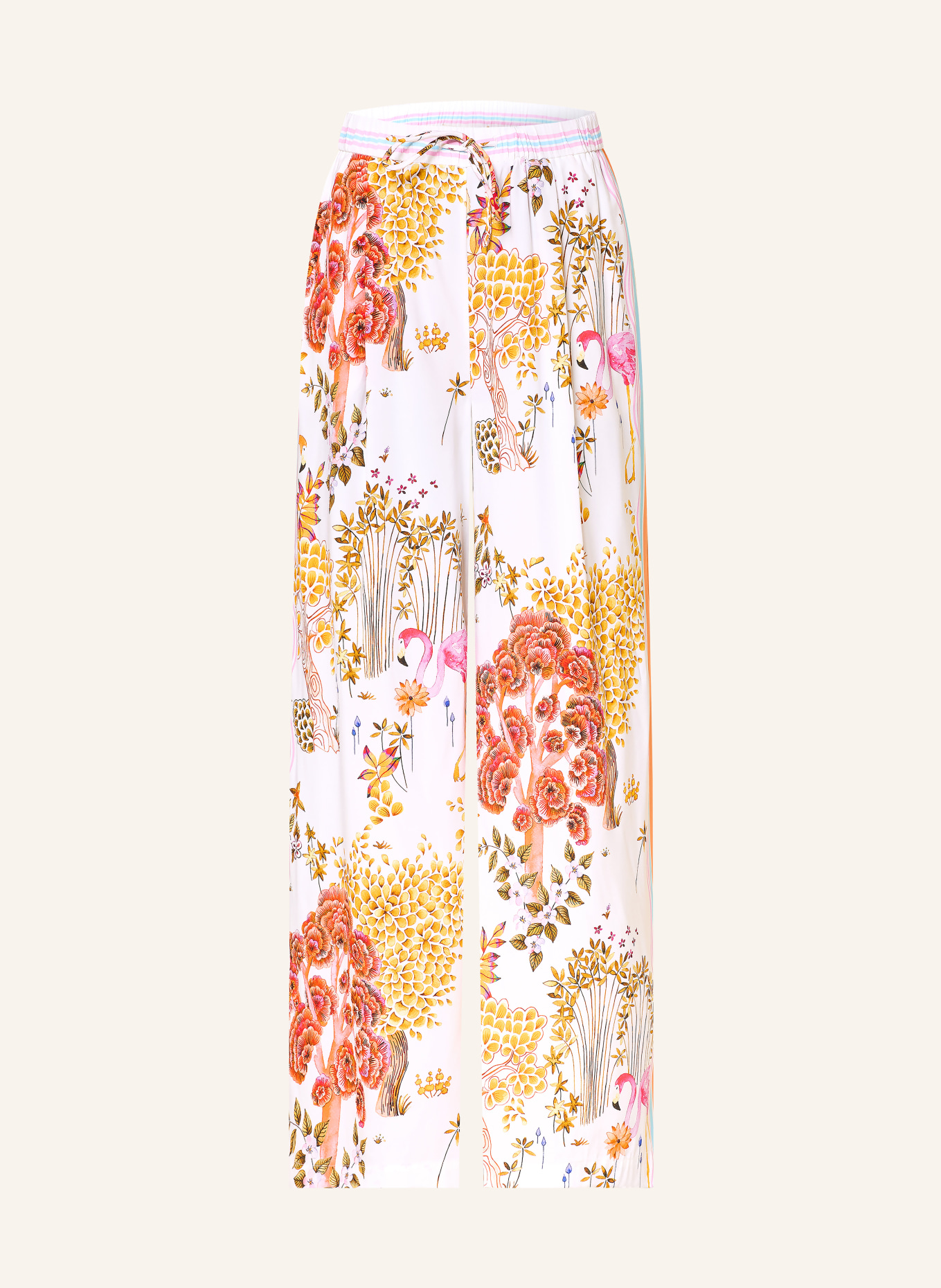 HERZENS Marlenehose aus Seide: ROT / LILA / WEISS