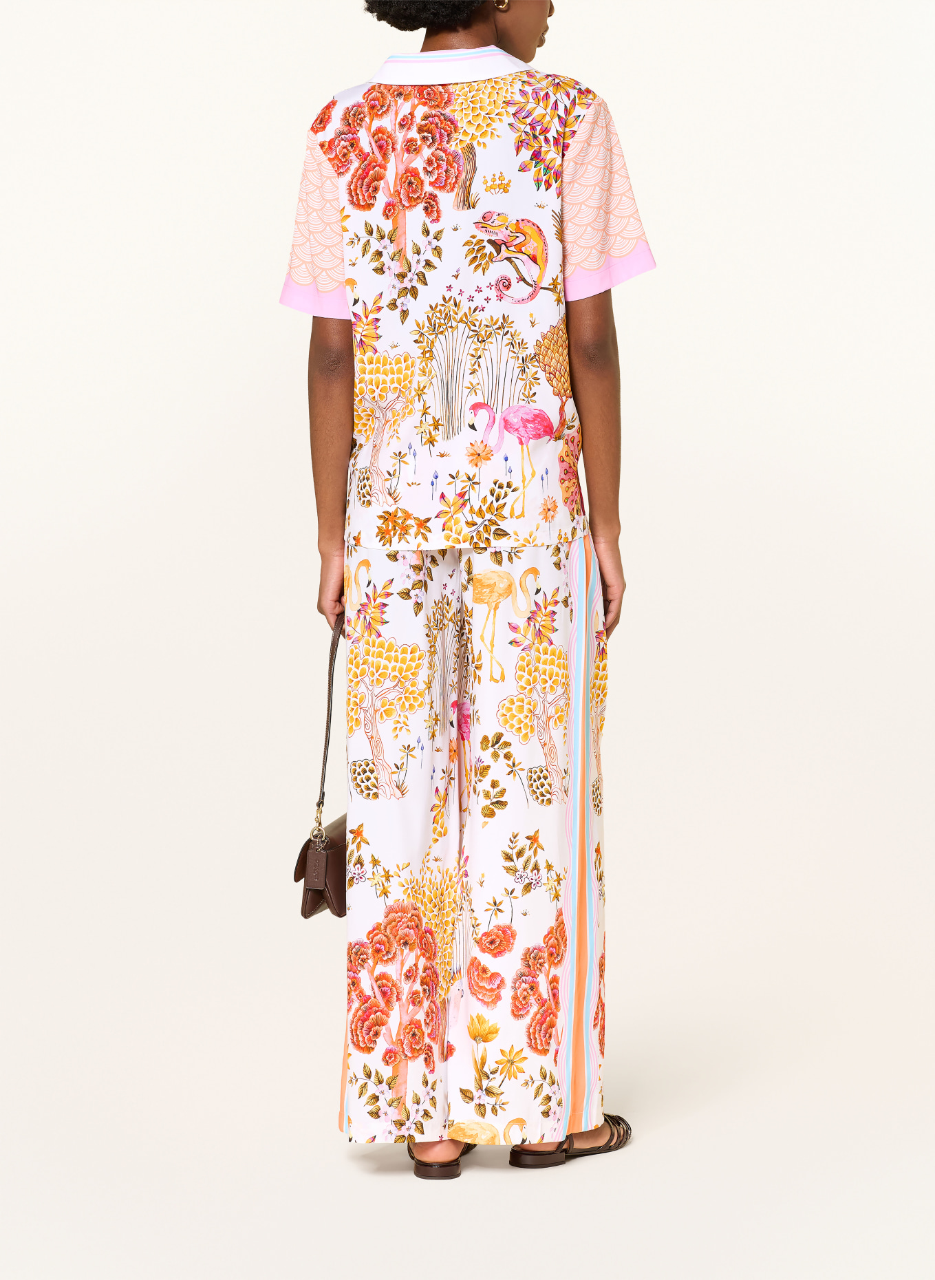 HERZENS Marlenehose aus Seide: ROT / LILA / WEISS