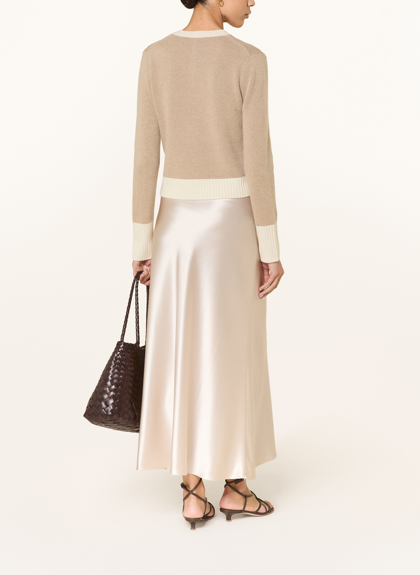 HERZENS Strickjacke aus Cashmere: BRAUN / HELLBRAUN