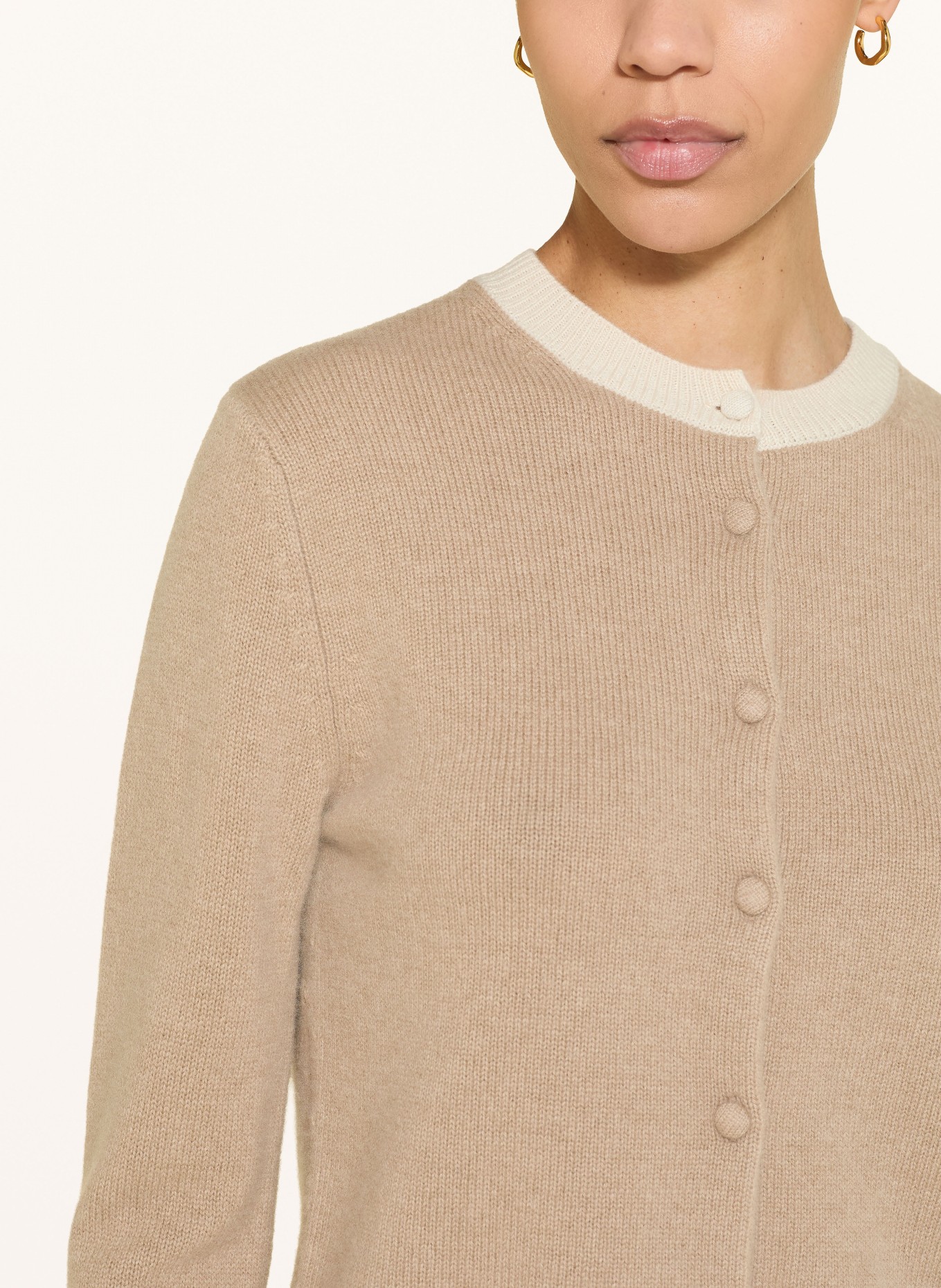 HERZENS Strickjacke aus Cashmere: BRAUN / HELLBRAUN