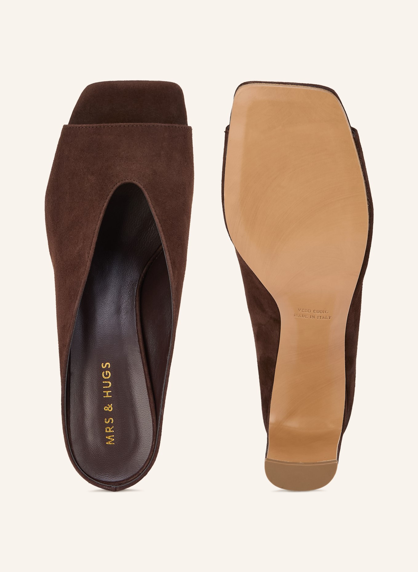 MRS & HUGS Mules: MARRON FONCÉ