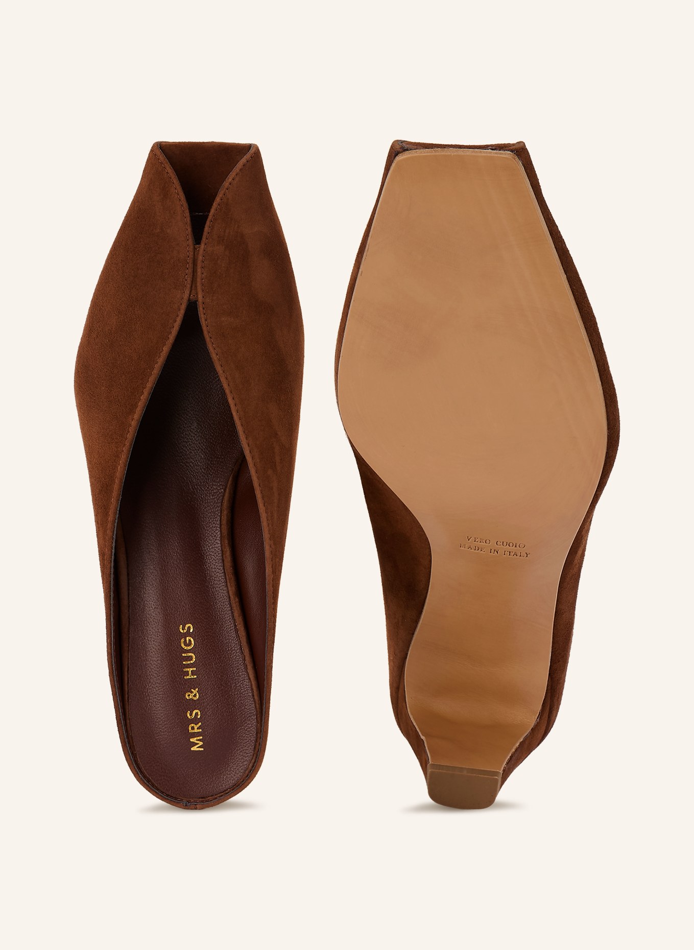MRS & HUGS Mules: MARRON FONCÉ
