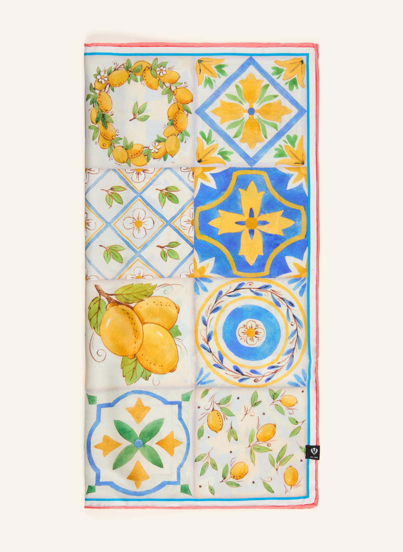 FRAAS hedvábný šátek: KRÉMOVÁ / ŽLUTÁ / MODRÁ