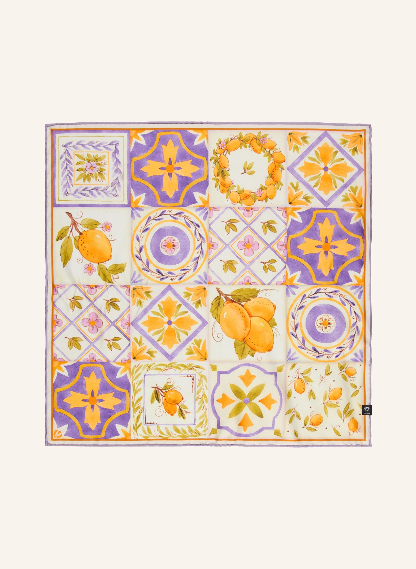 FRAAS hedvábný šátek: KRÉMOVÁ / FIALOVÁ / ŽLUTÁ