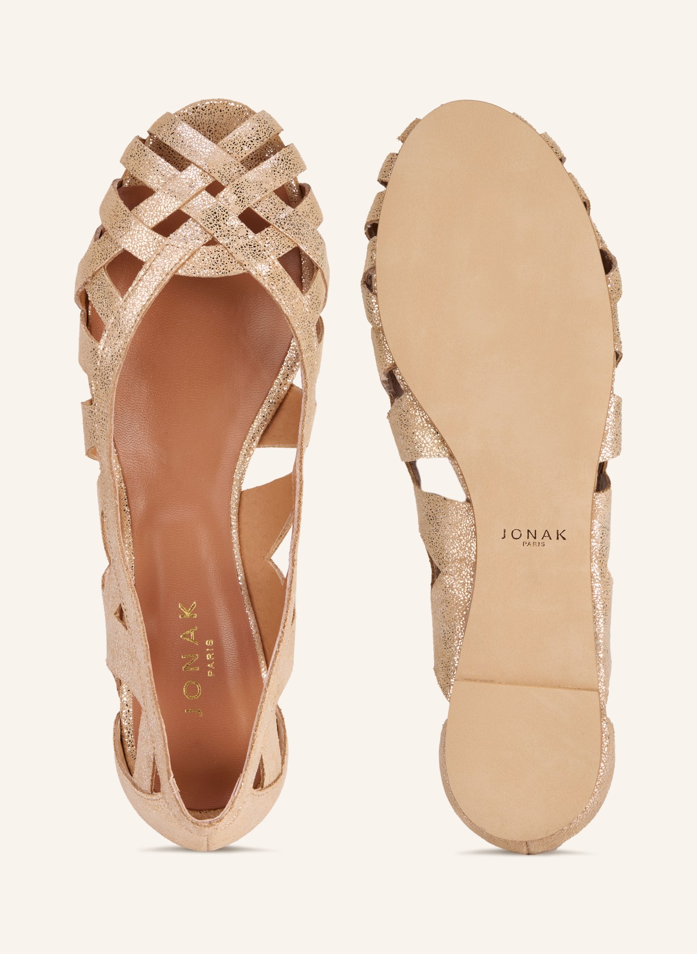 JONAK Ballerinas DERAY mit Cut-outs: GOLD