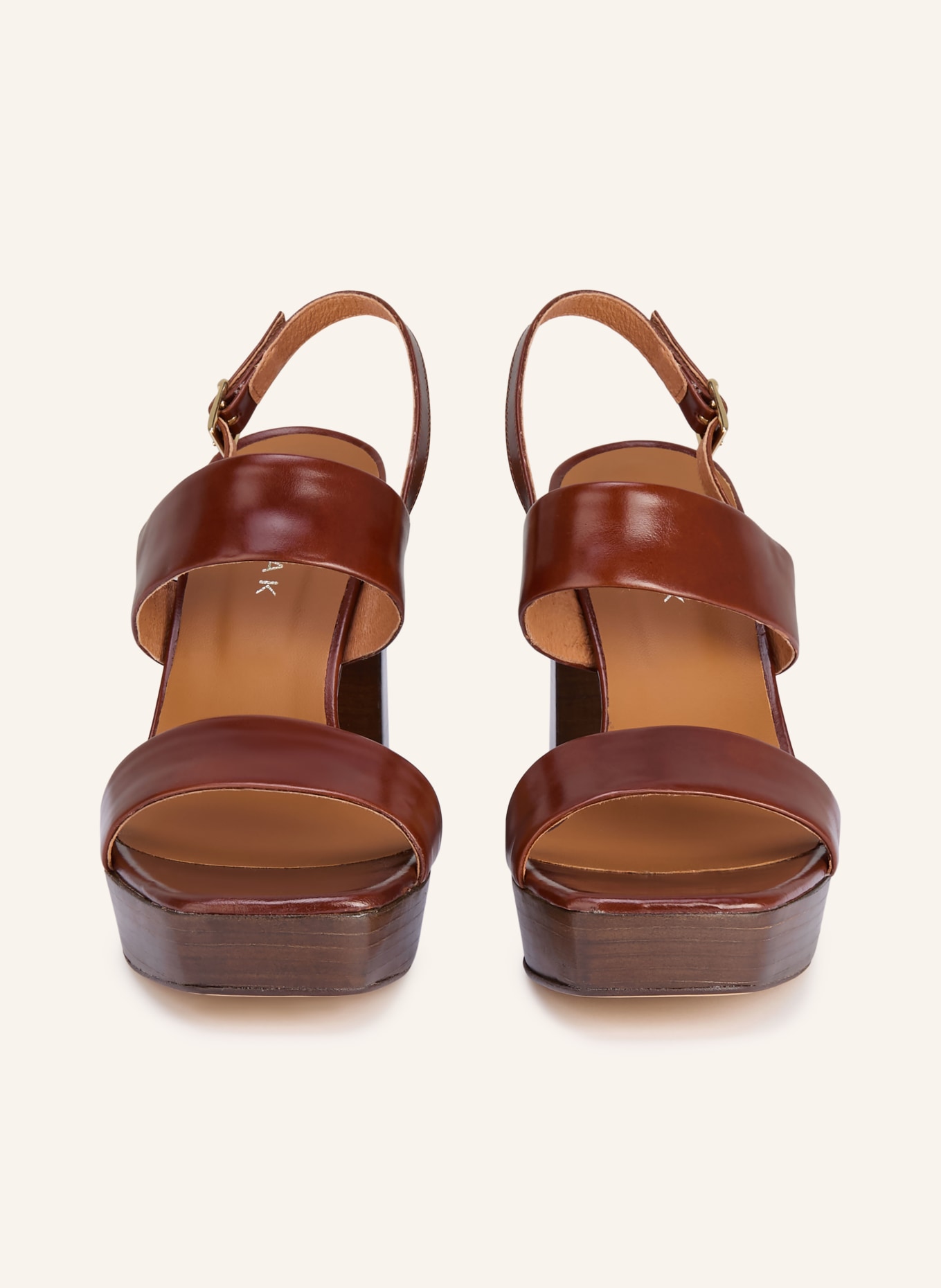 JONAK Plateau-Sandaletten VERDE: BRAUN / GOLD