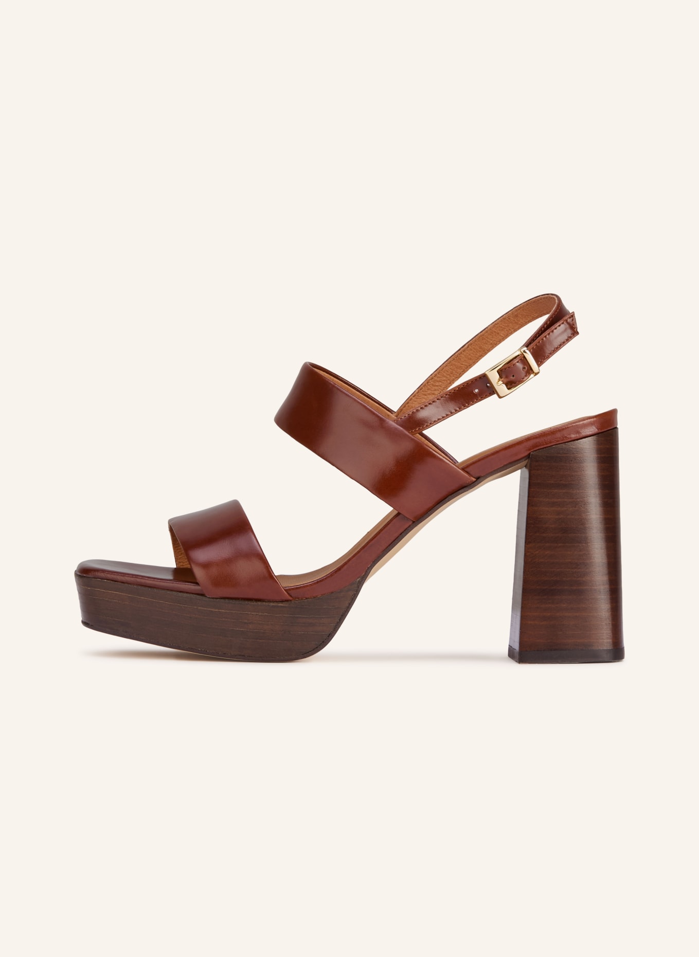 JONAK Plateau-Sandaletten VERDE: BRAUN / GOLD