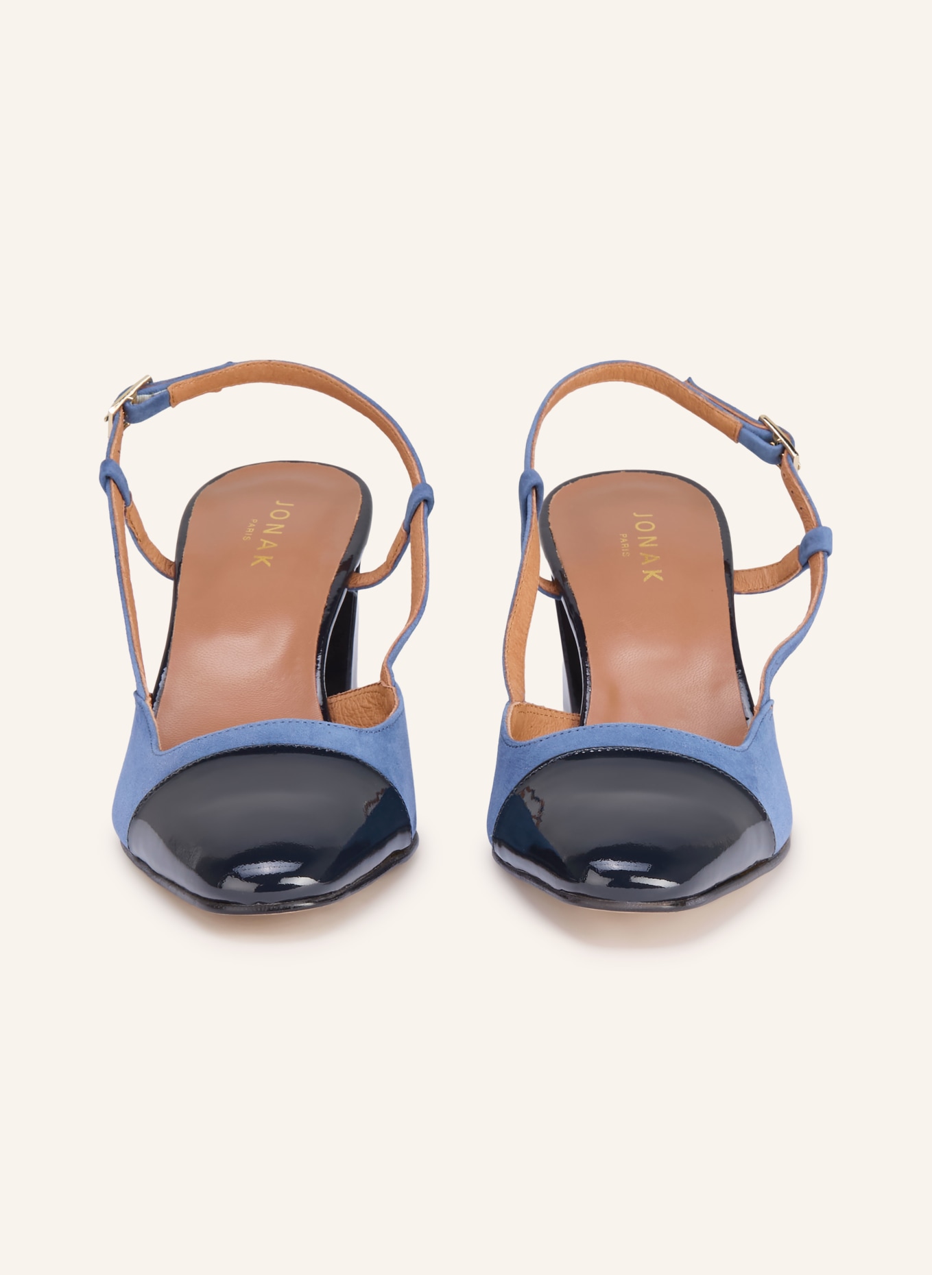 JONAK Czółenka z paskiem DHAPOP: NIEBIESKI / ZŁOTY / GRANATOWY