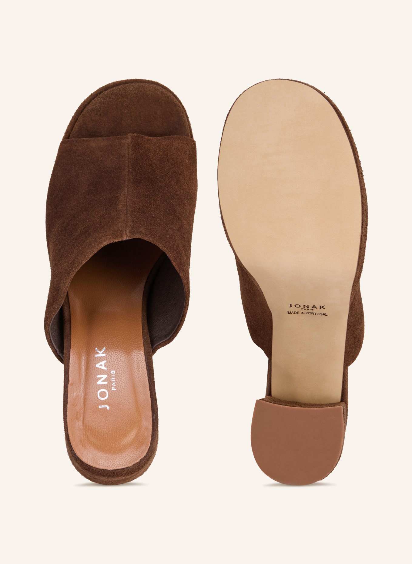 JONAK Mules van DELLE: MARRON FONCÉ