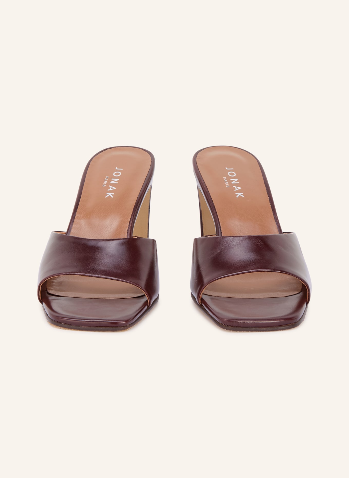 JONAK Mules 264-DERIVE LEATHER: DARK BROWN
