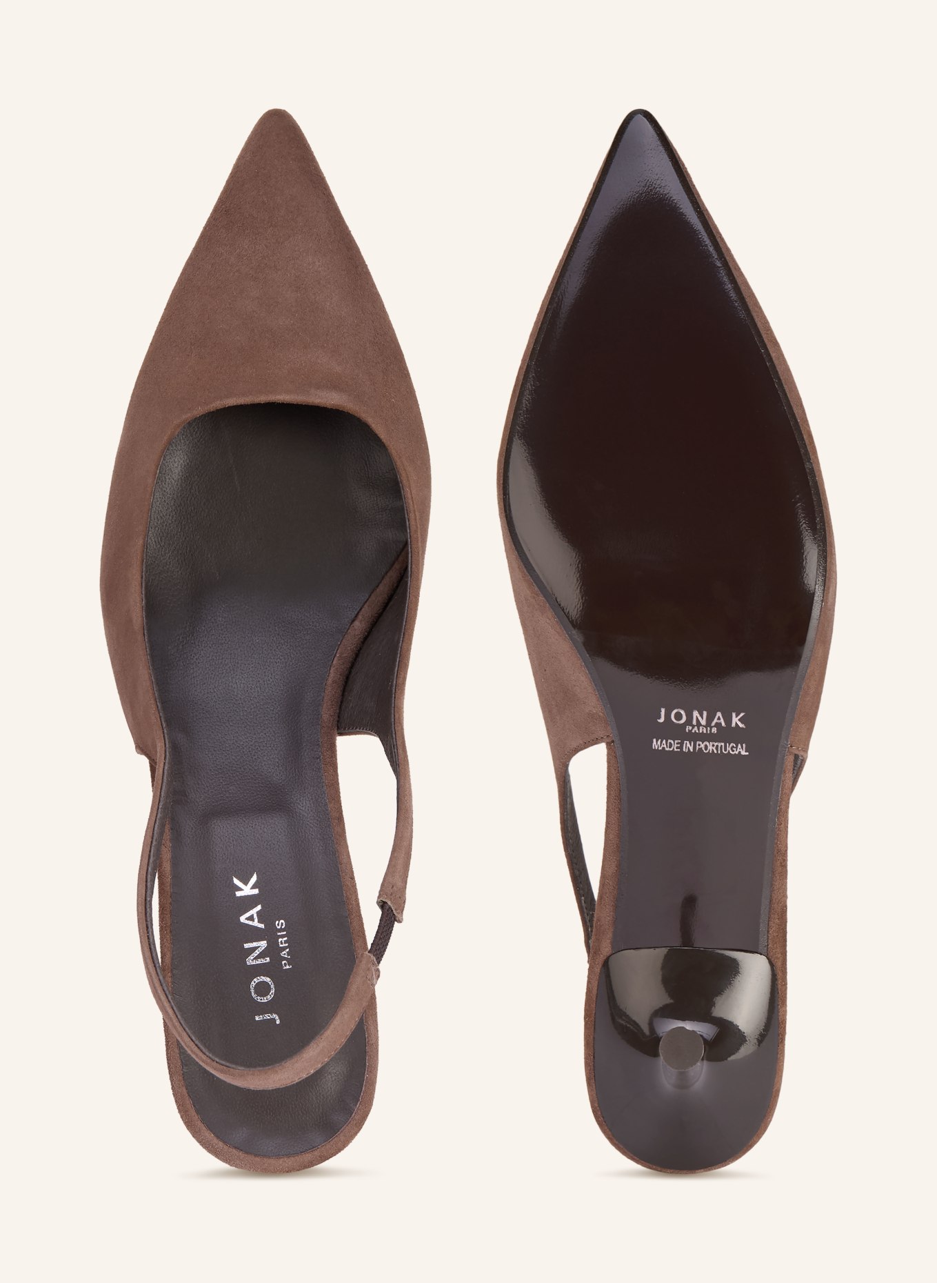 JONAK Czółenka z paskiem DIAMANTINE: SZAROBRĄZOWY