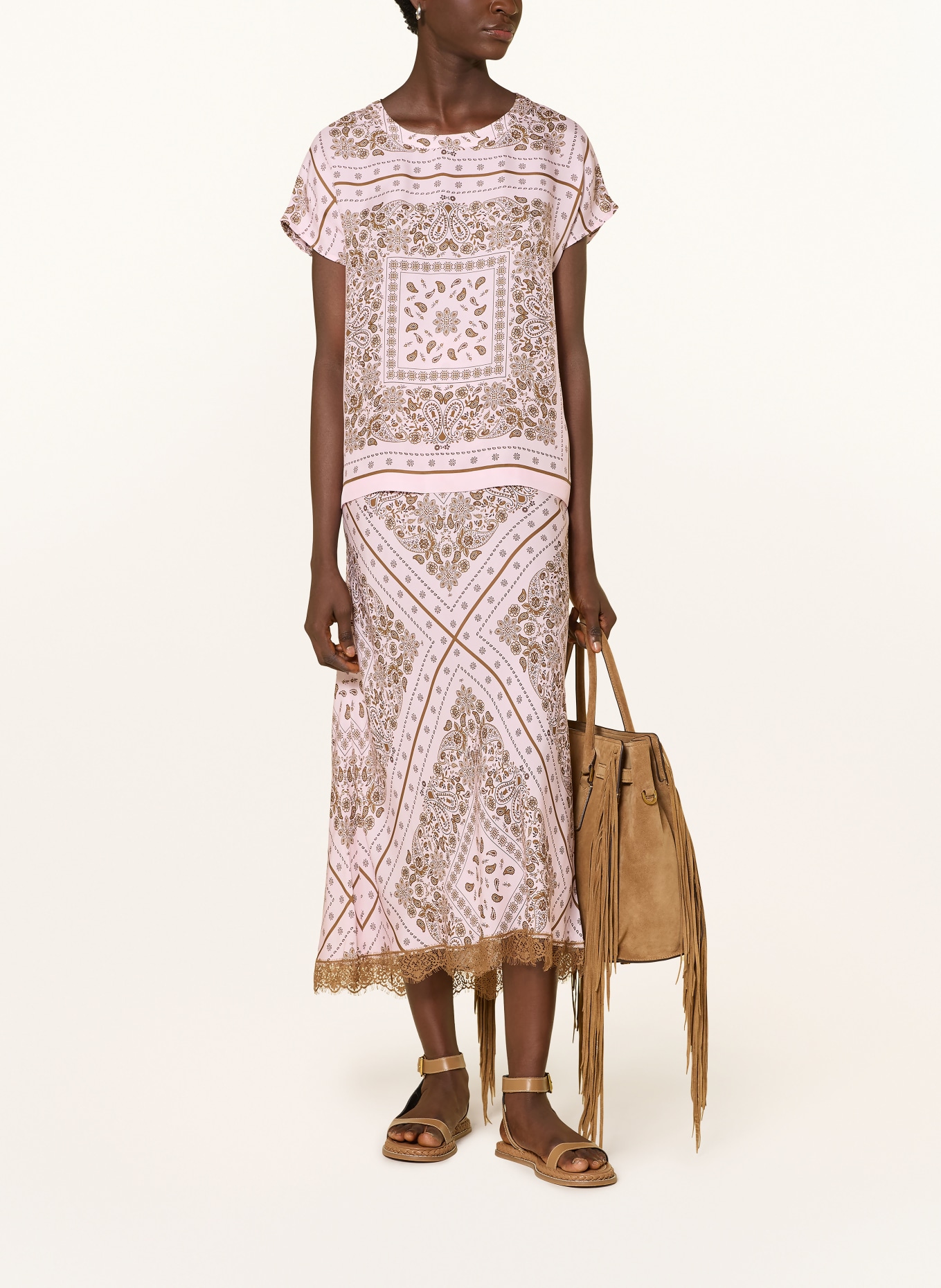 darling harbour Blusentop mit Seide: Bandana print rose