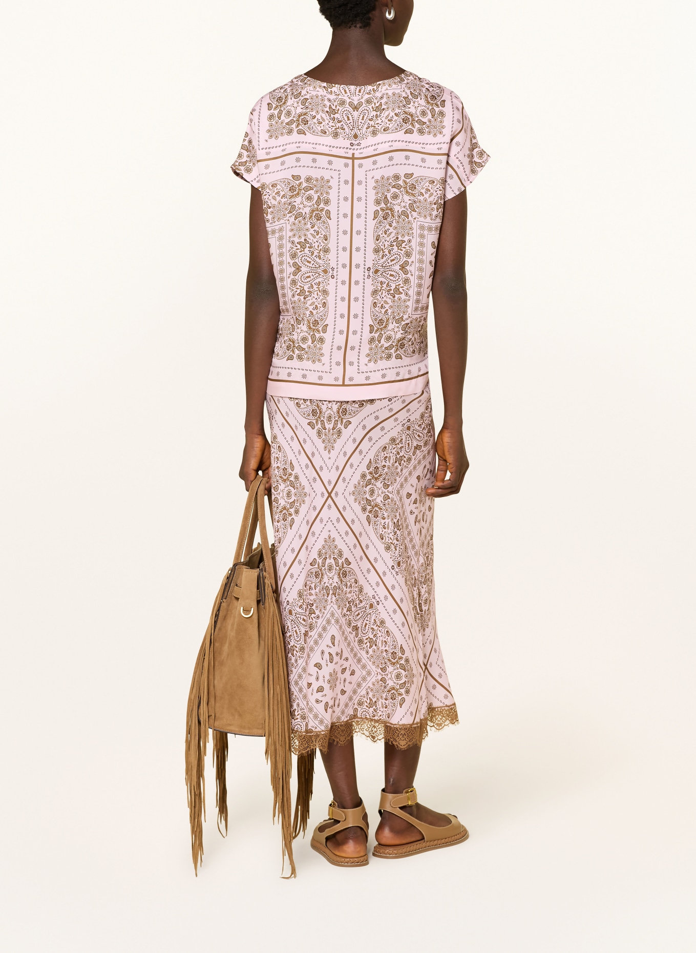 darling harbour Blusentop mit Seide: Bandana print rose