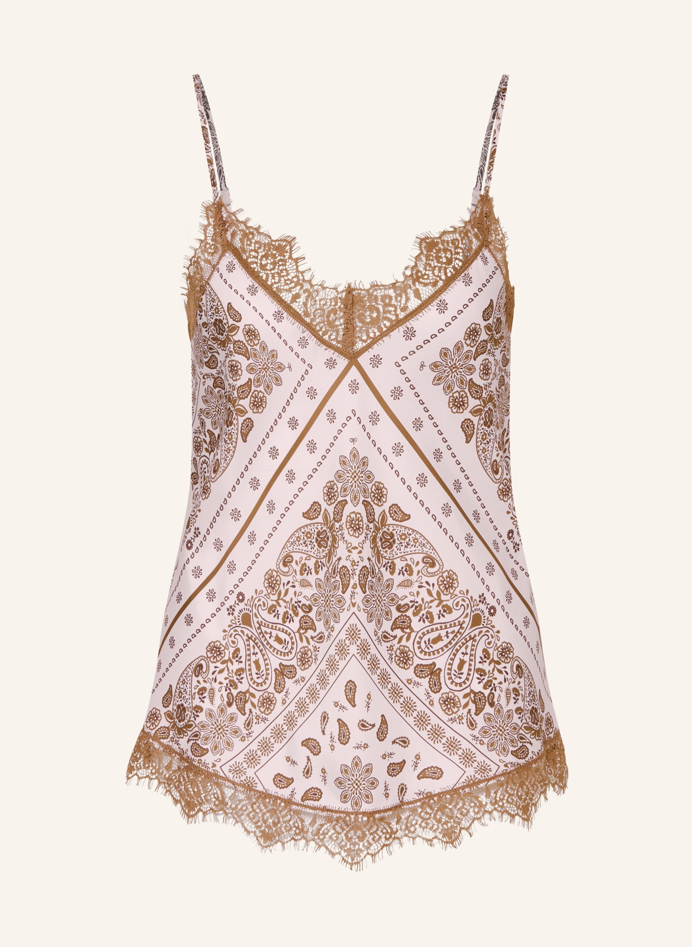 darling harbour Top en soie et dentelle: Bandana print rose