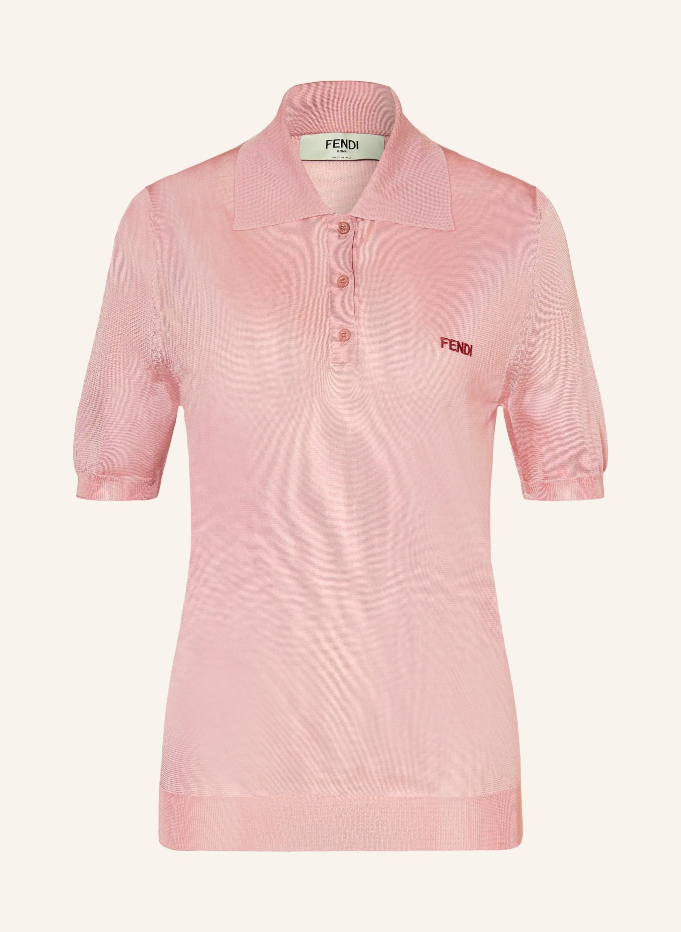 FENDI Strick-Poloshirt: ROSÉ