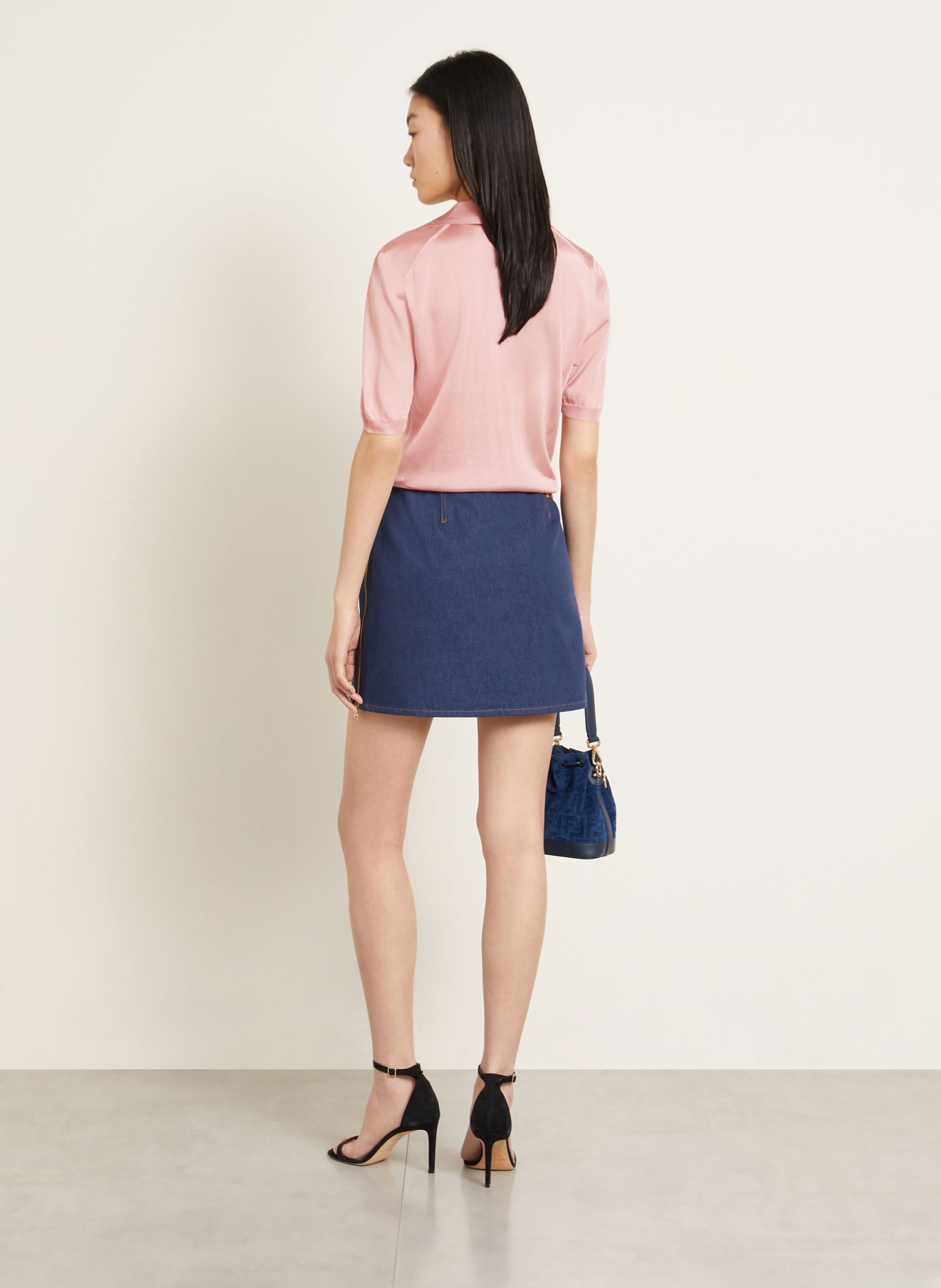 FENDI Strick-Poloshirt: ROSÉ