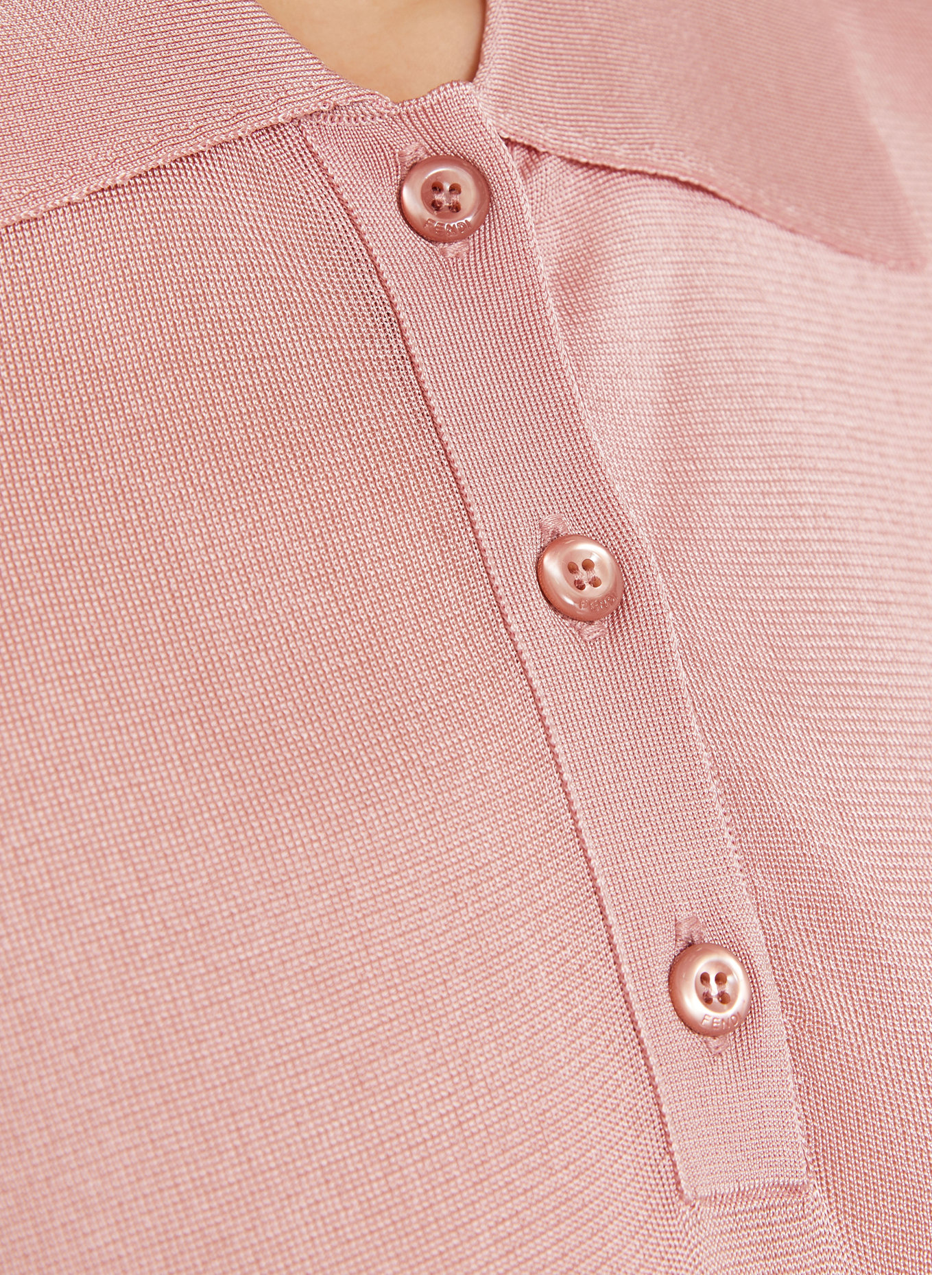 FENDI Strick-Poloshirt: ROSÉ
