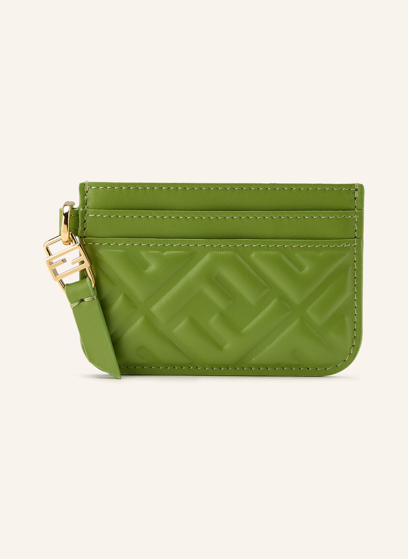 FENDI Kartenetui BAGUETTE: GRÜN / GOLD
