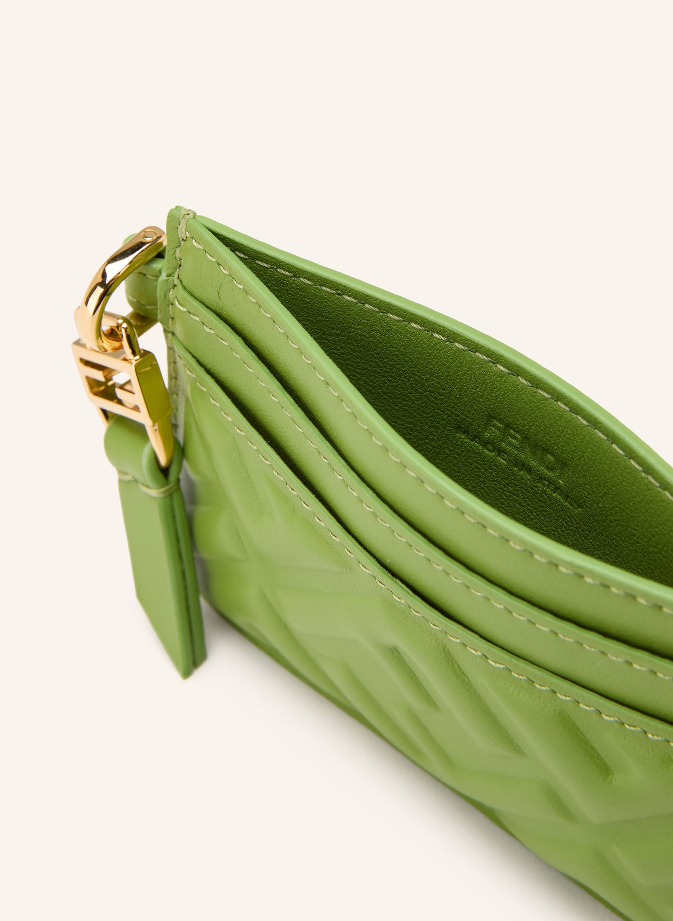 FENDI Kartenetui BAGUETTE: GRÜN / GOLD