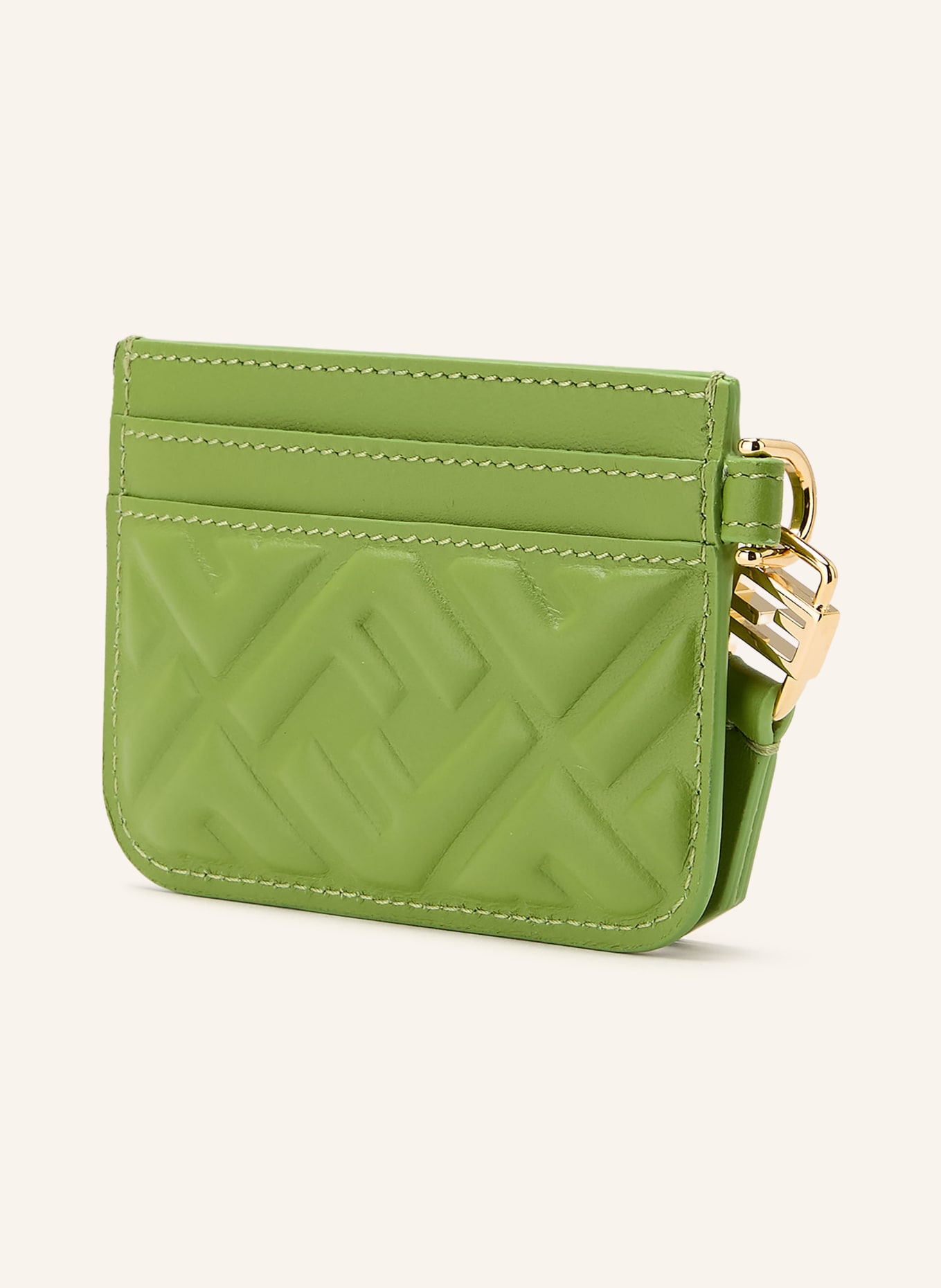 FENDI Kartenetui BAGUETTE: GRÜN / GOLD