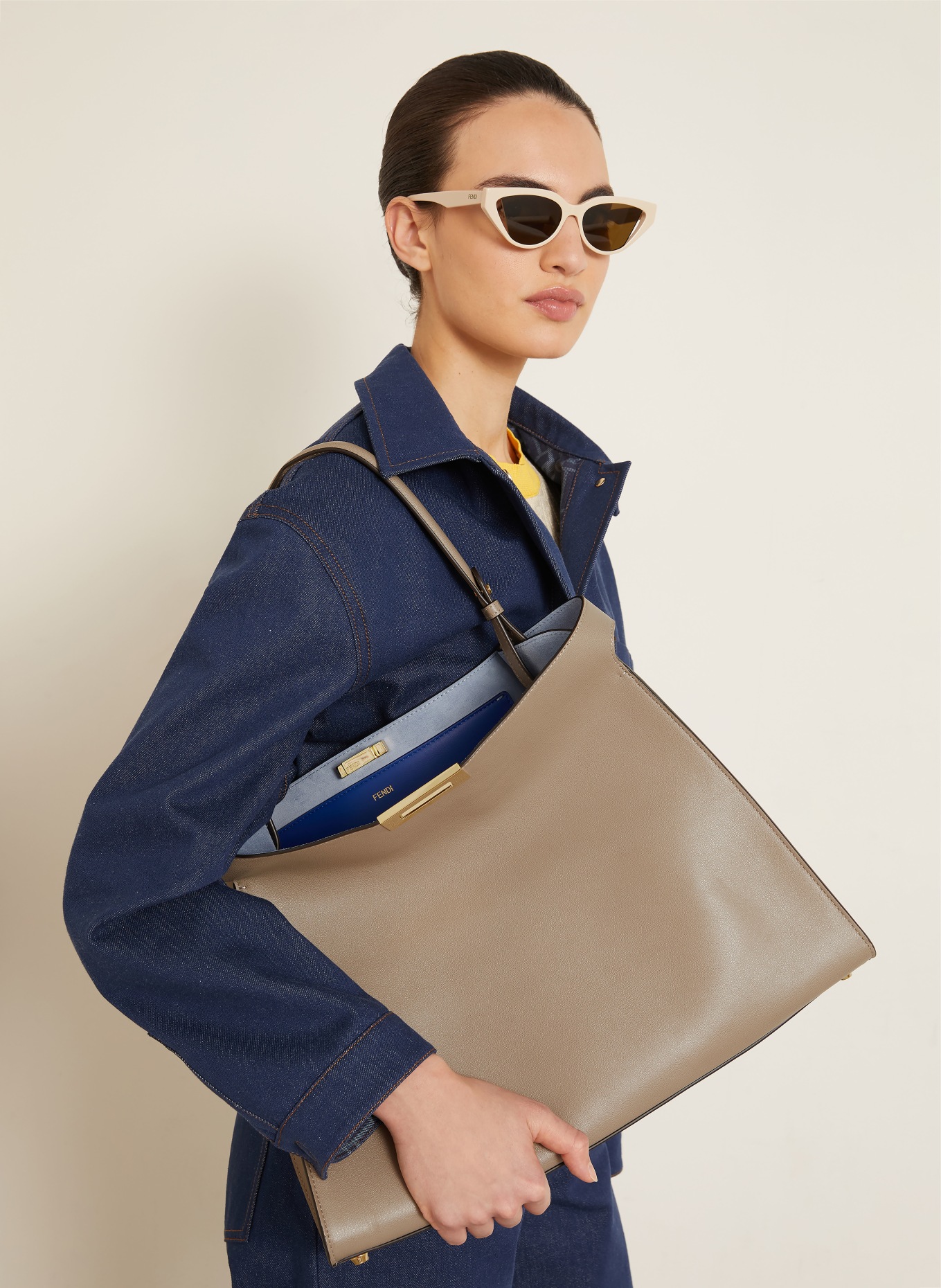 FENDI Shopper WAY LARGE: TAUPE