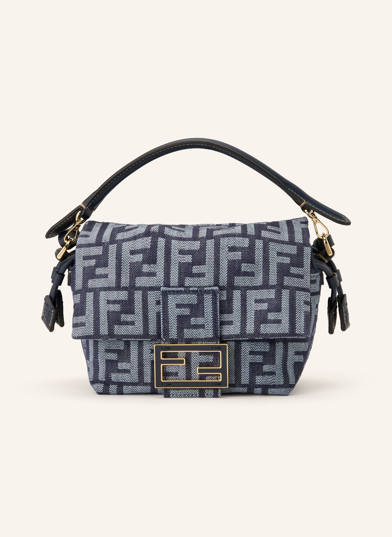 FENDI Handtas MAMMA BAGUETTE SMALL: BLAUW / WIT