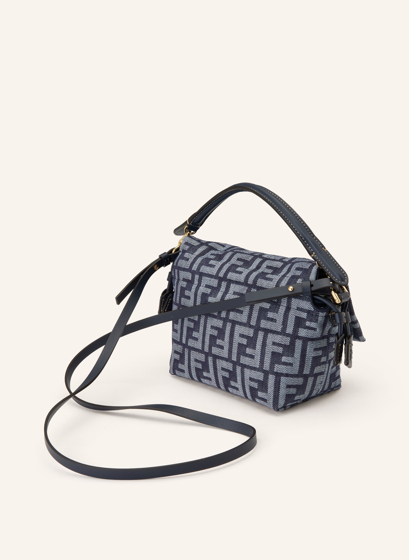 FENDI Handtas MAMMA BAGUETTE SMALL: BLAUW / WIT