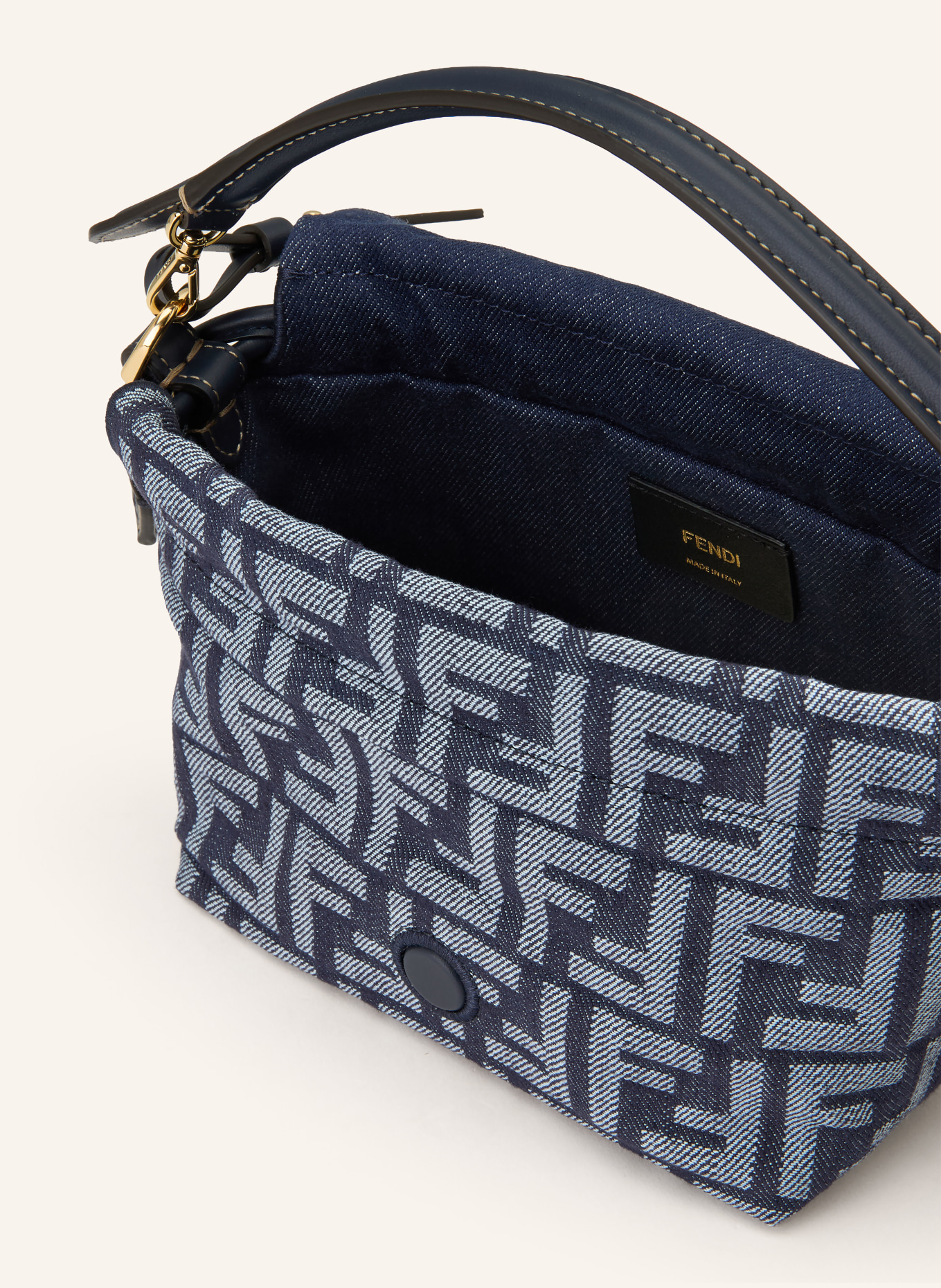 FENDI Handtas MAMMA BAGUETTE SMALL: BLAUW / WIT