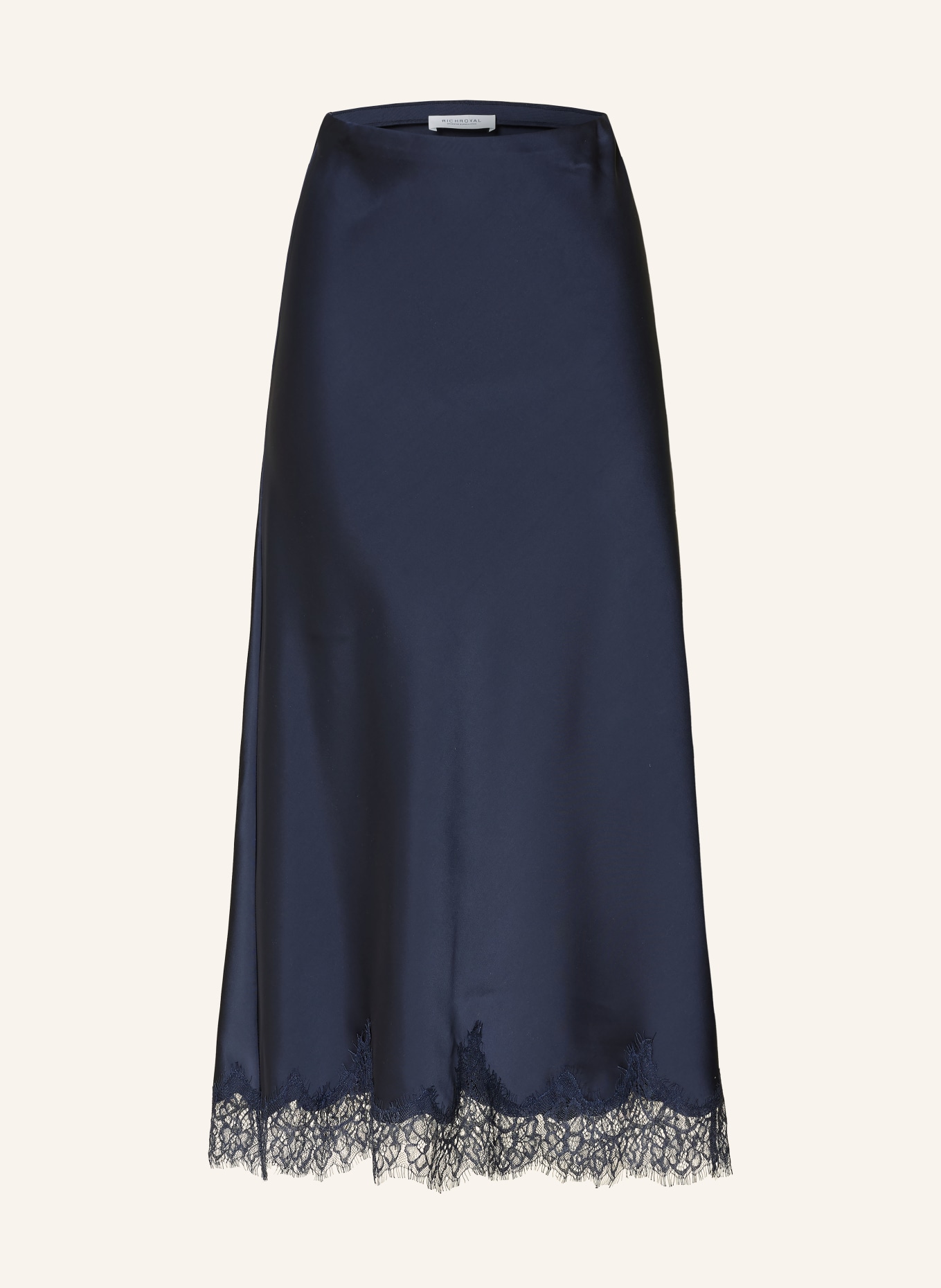 Rich & Royal Satynowa spódnica z koronką: GRANATOWY